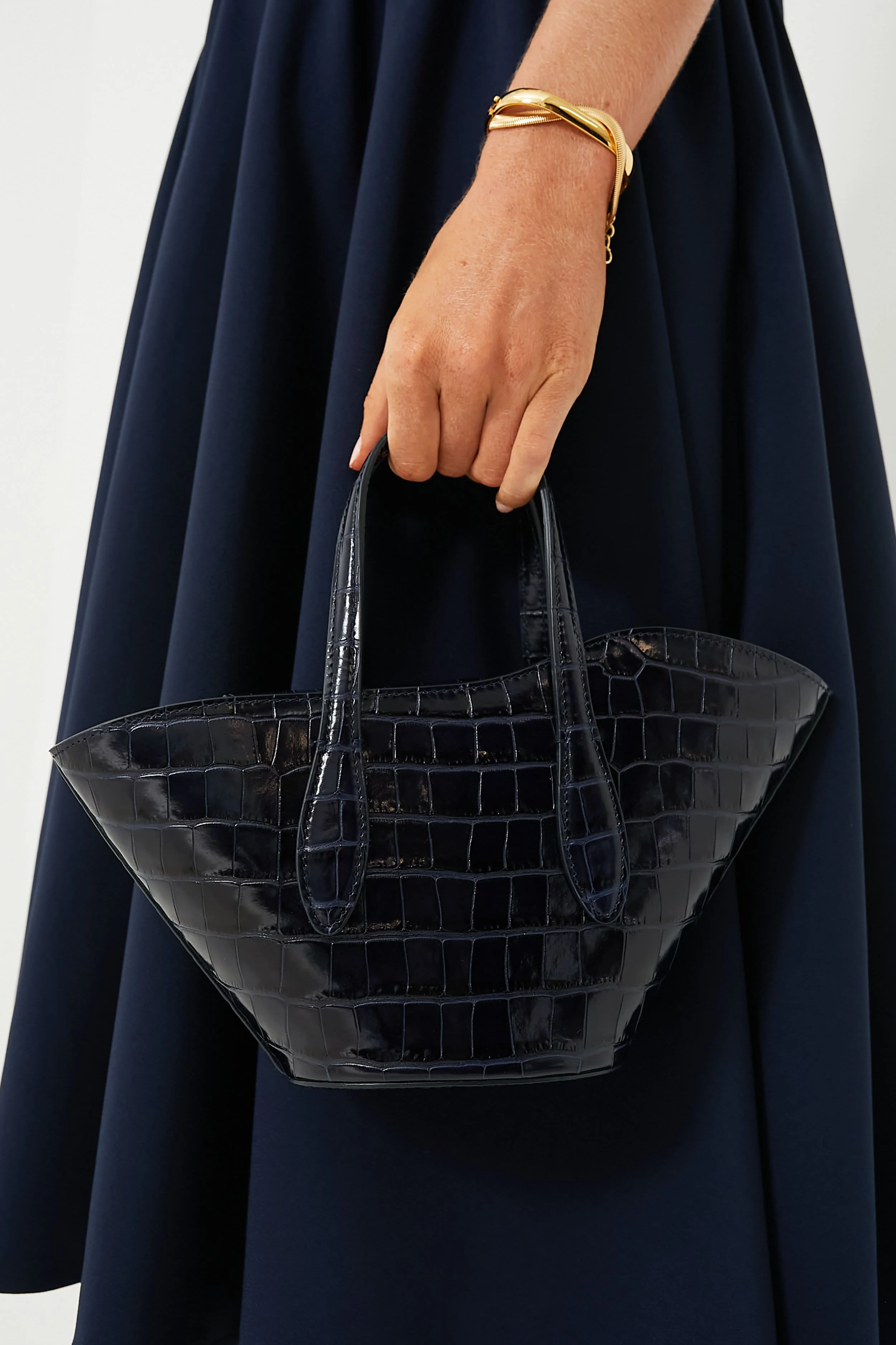 Navy Croc Open Tulip Micro Tote - Image 3