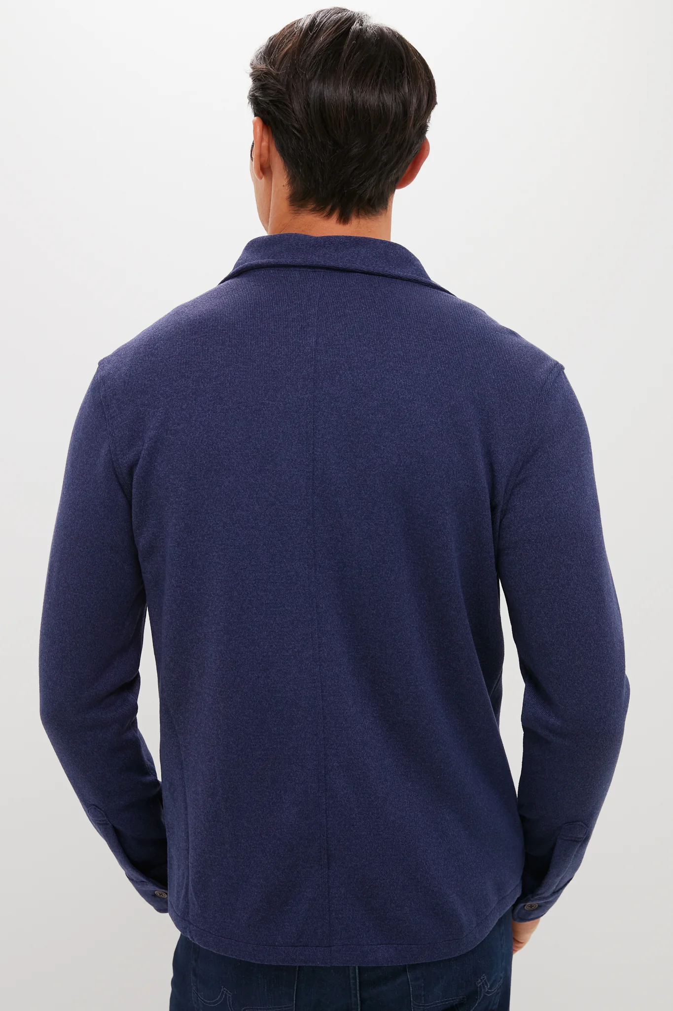 Navy Crown Sweater Fleece Shirt Jacket - Image 4