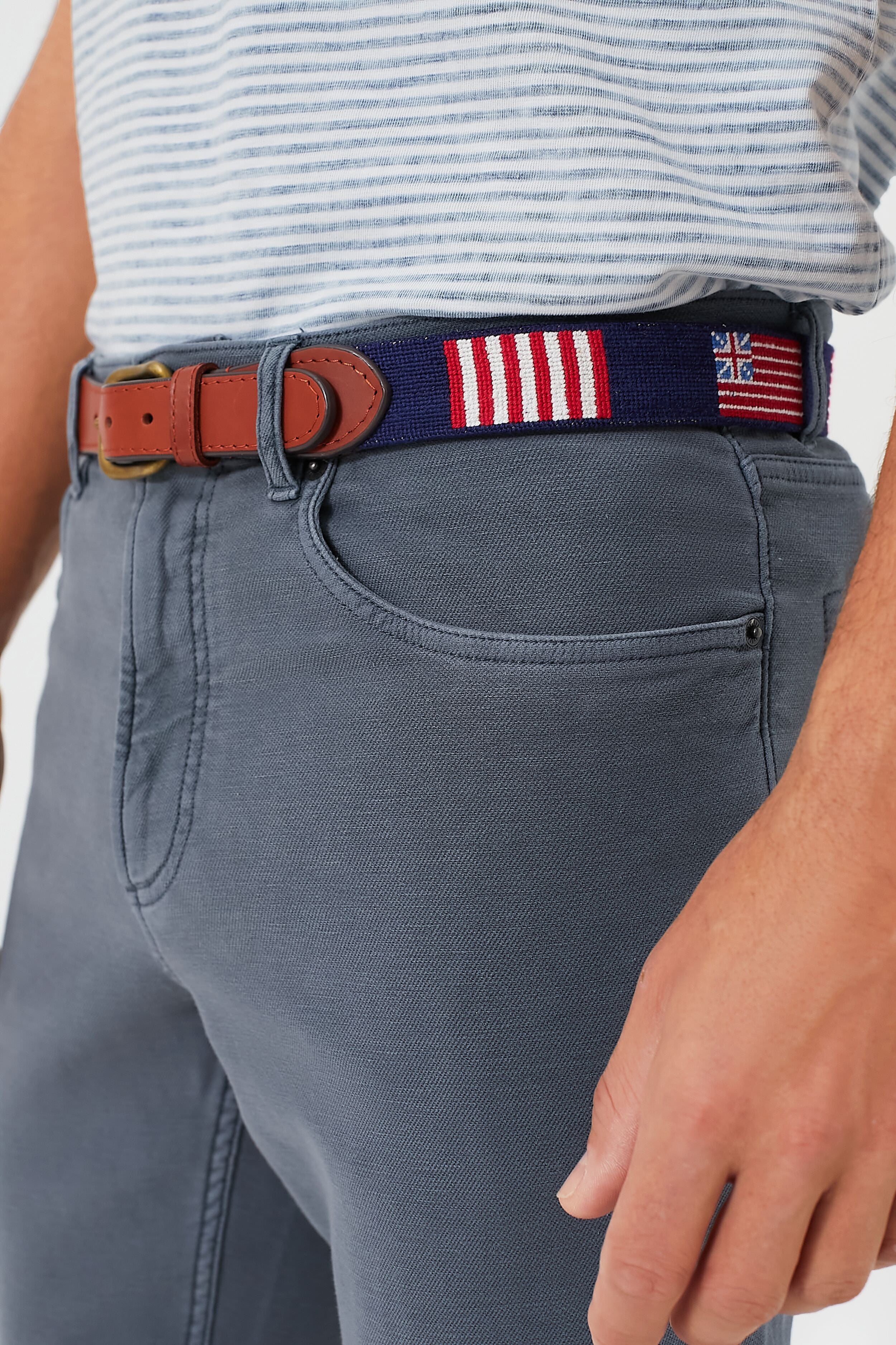 Navy Flags of our Fathers Needlepoint Belt - Image 3
