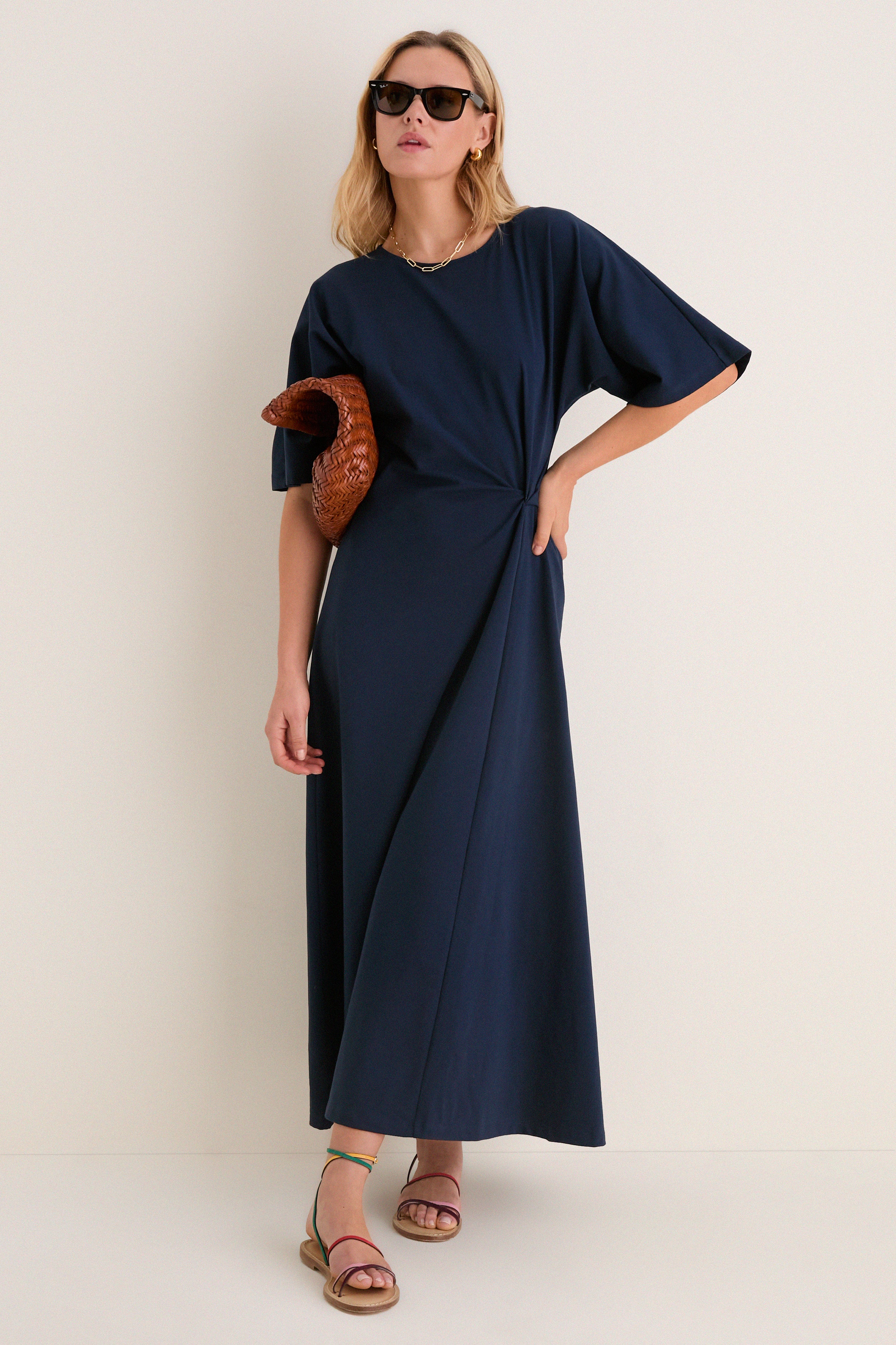 Navy Jersey Lisette Midi Dress - Image 2