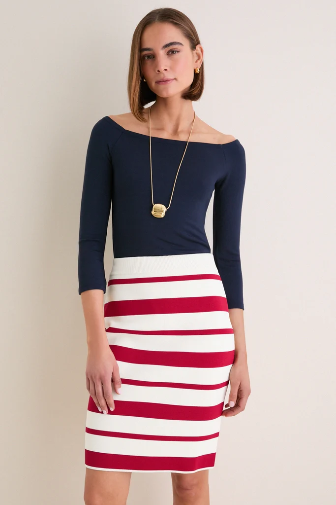 Navy Knit Boyers Top
