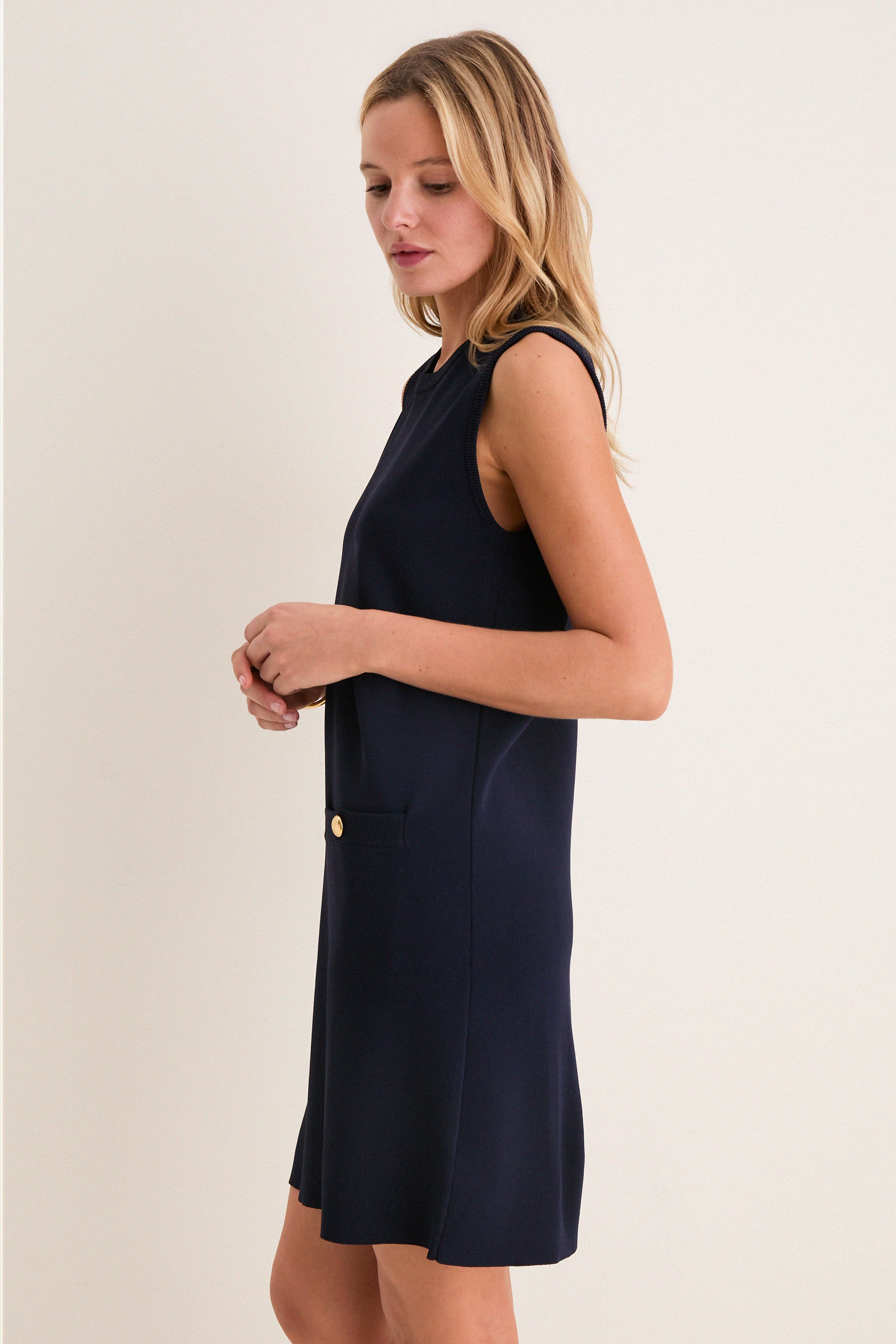 Navy Knit Malley Dress - Image 3