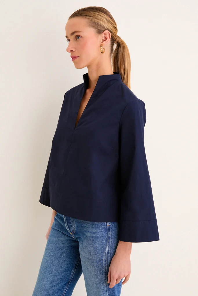 Navy Long Sleeve Celeste Top - Image 3