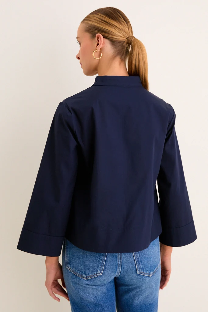 Navy Long Sleeve Celeste Top - Image 4