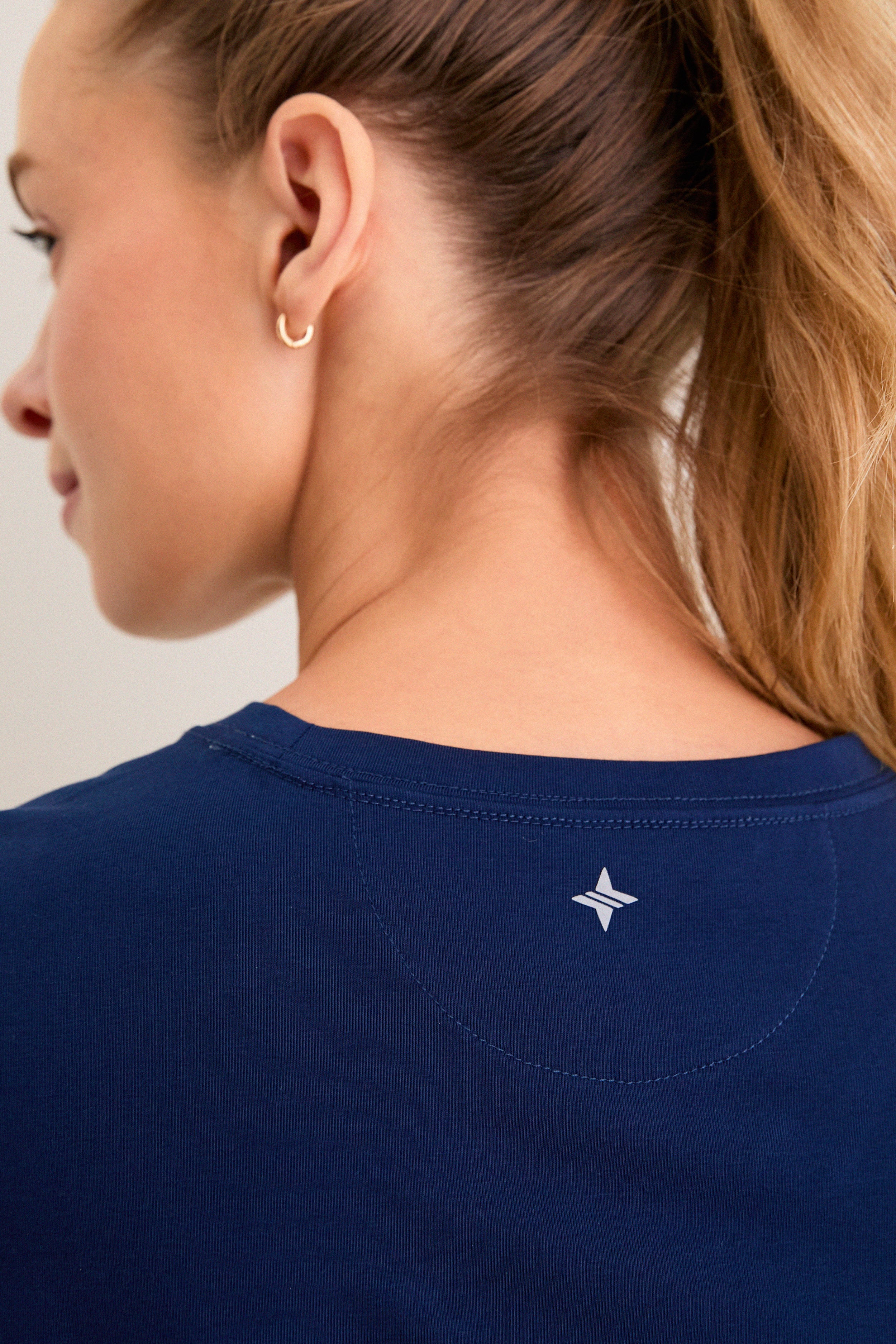 Navy Long Sleeve Performance Cotton Sasha Tee - Image 5