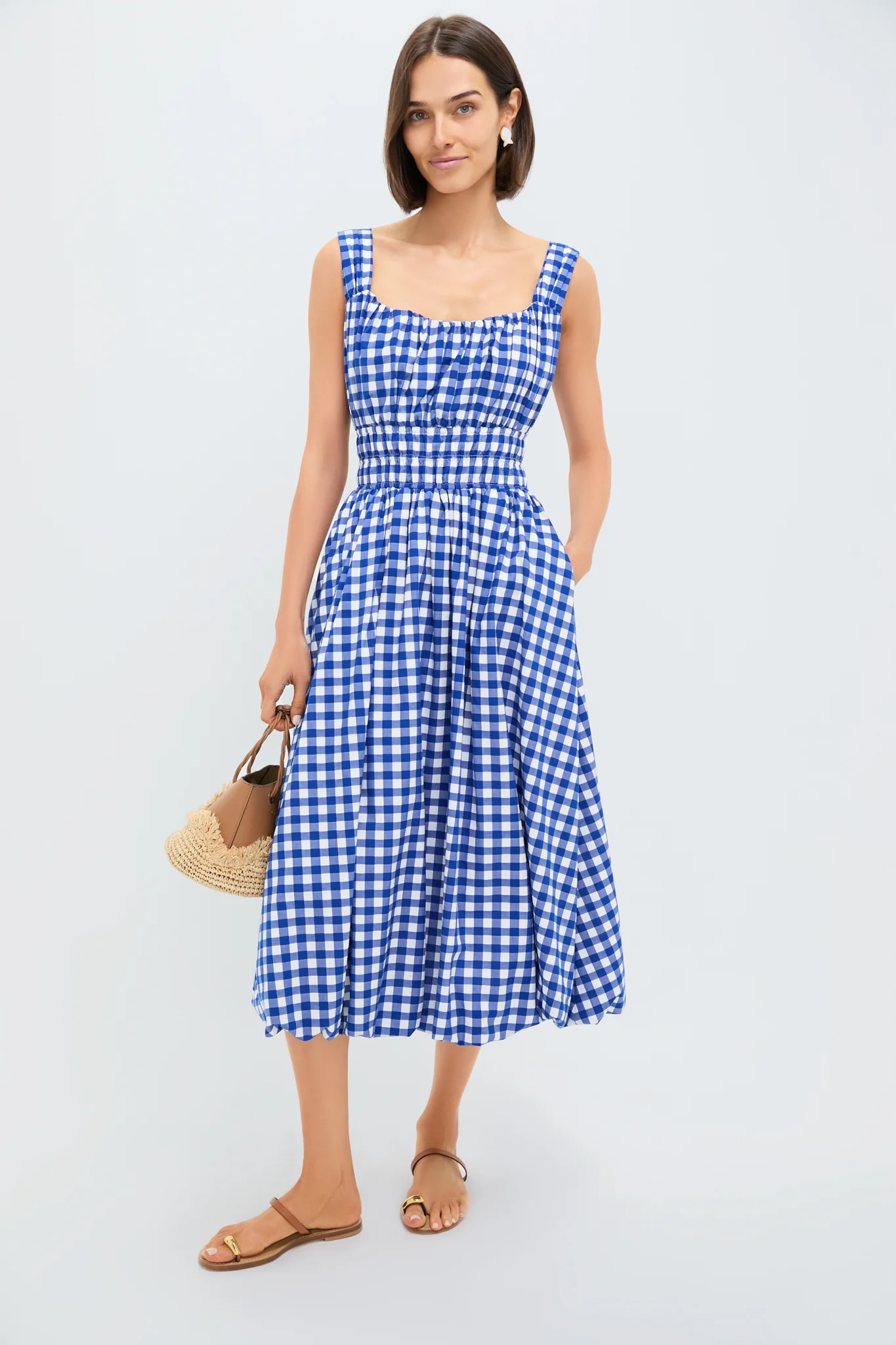 Navy Neci Gingham Tank Dress - Image 2