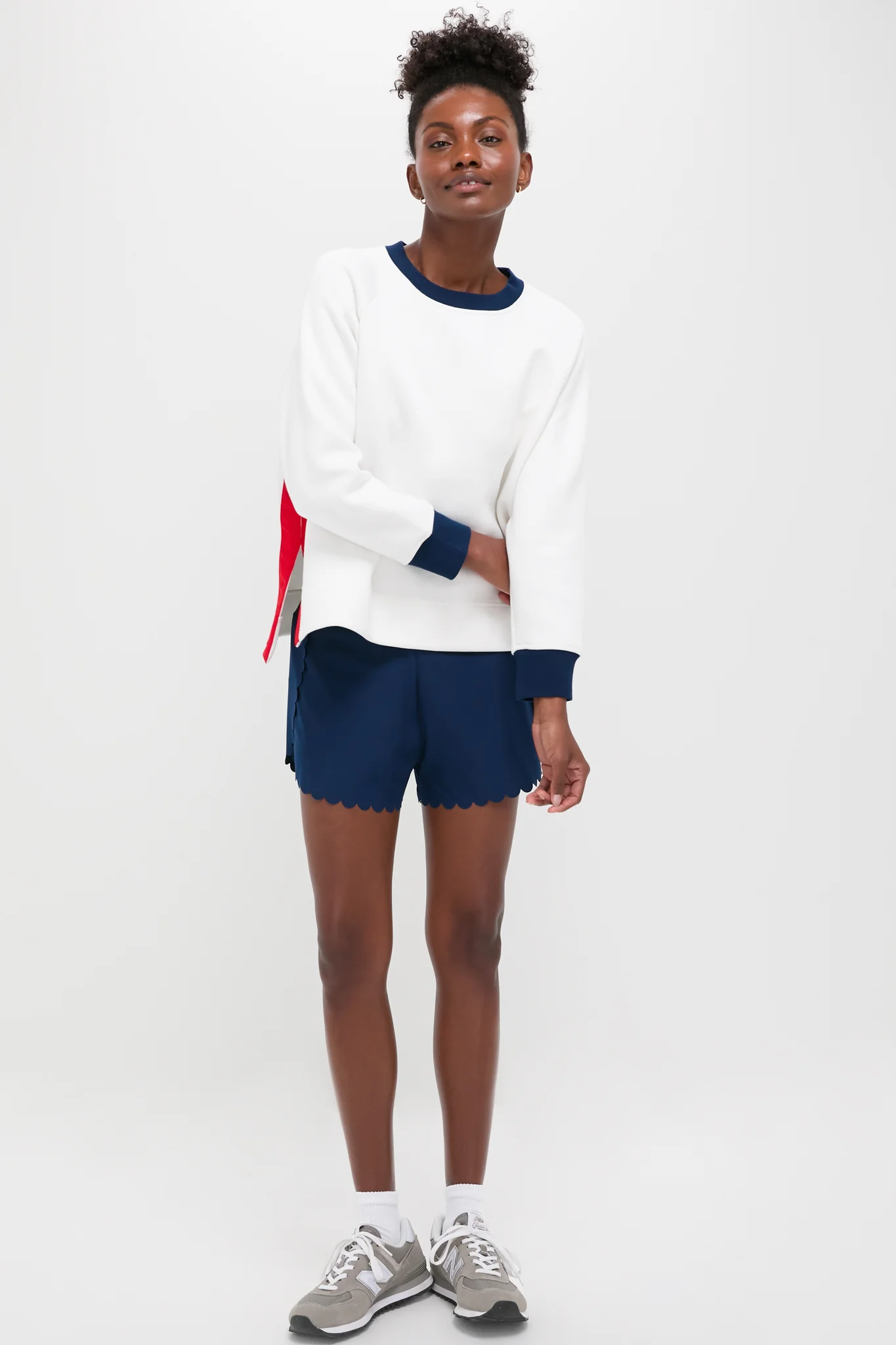 Navy Scallop Performance Jersey Marisa Short - Image 3