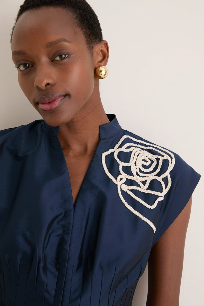 Navy Selene Midi Dress - Image 5
