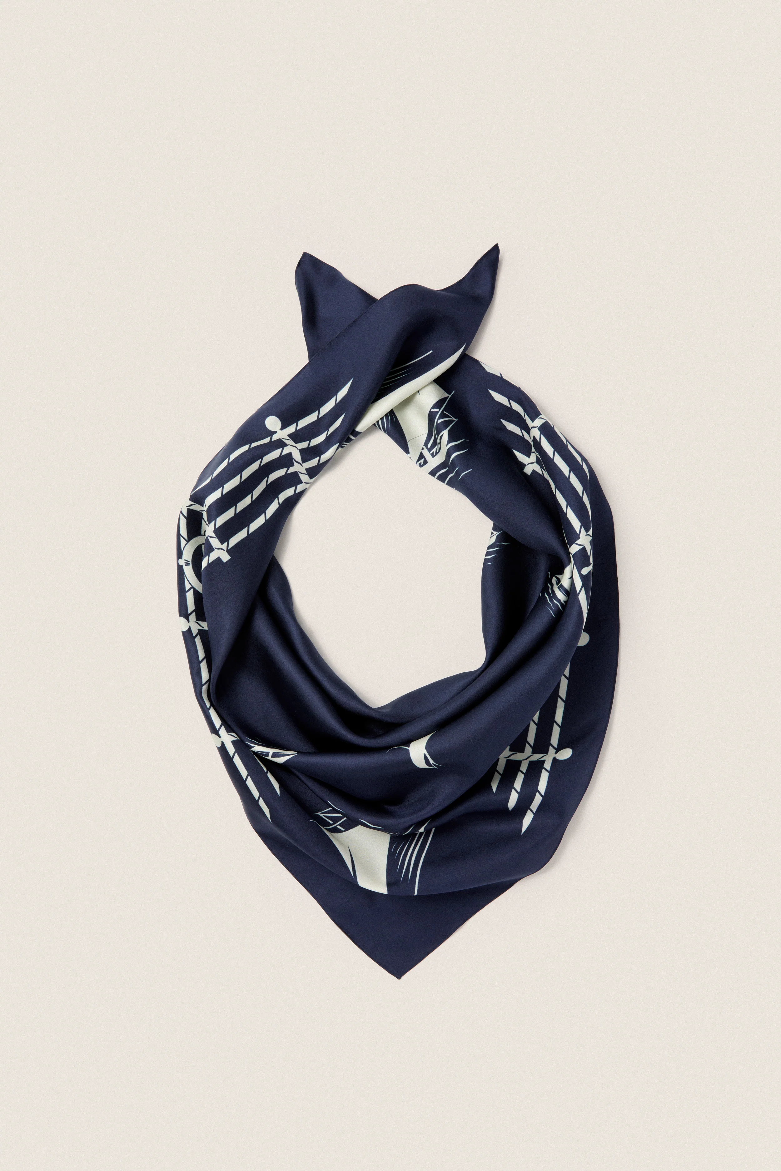 Navy Ships Medium Silk Scarf - Image 4
