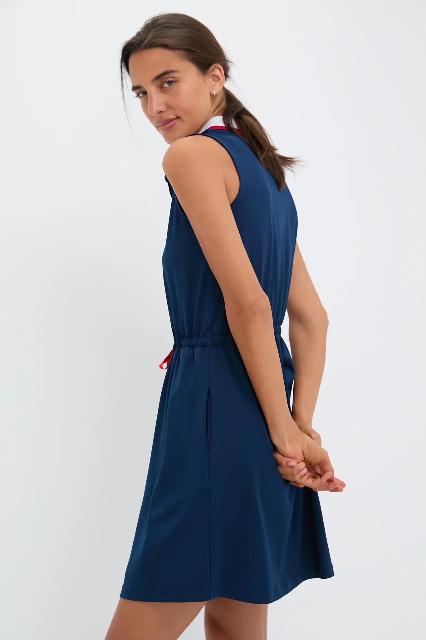 Navy Sleeveless Performance Jersey Alcott Golf Dress - Image 3