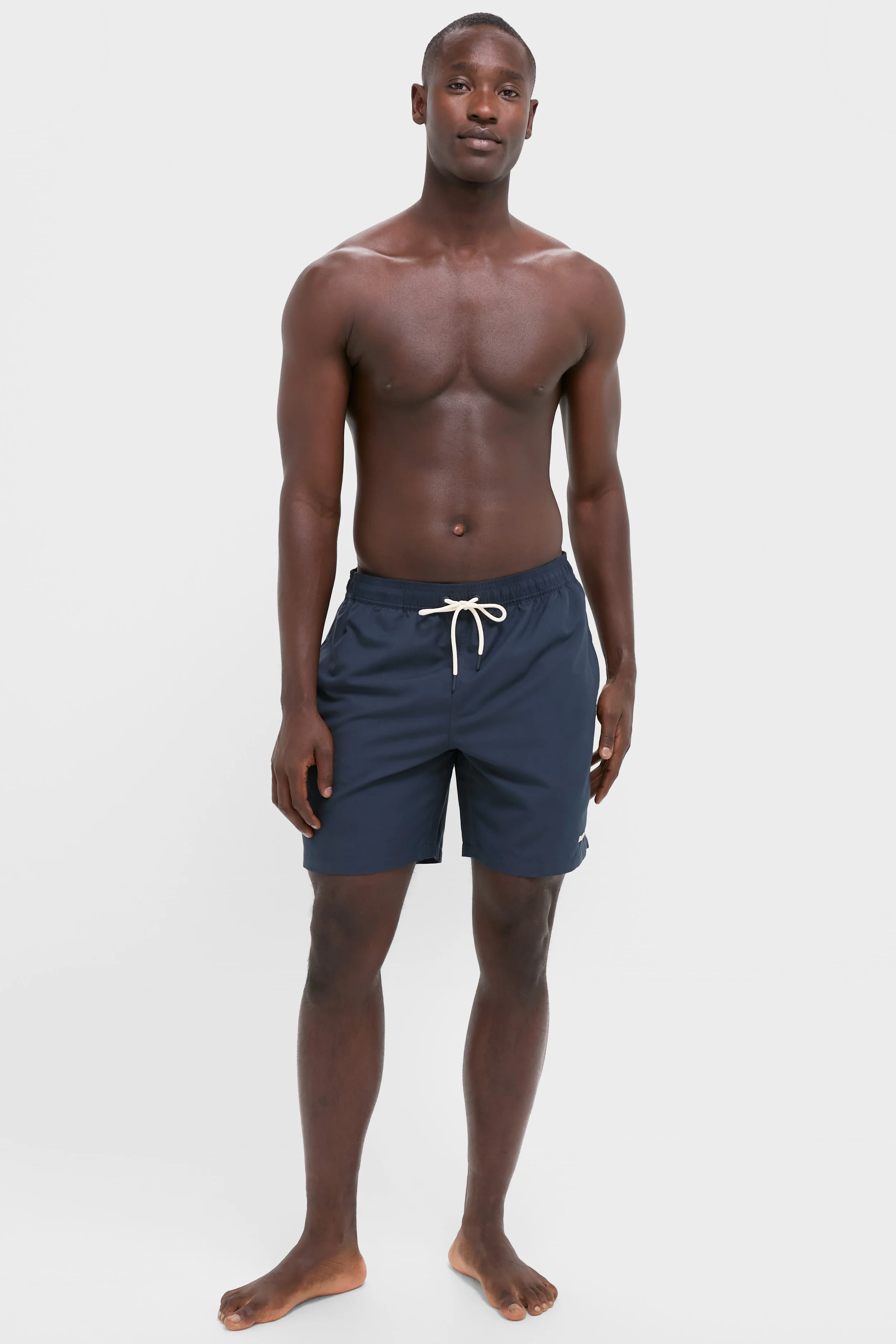 Navy Staple Logo 7 Inch Swim Shorts - Image 3
