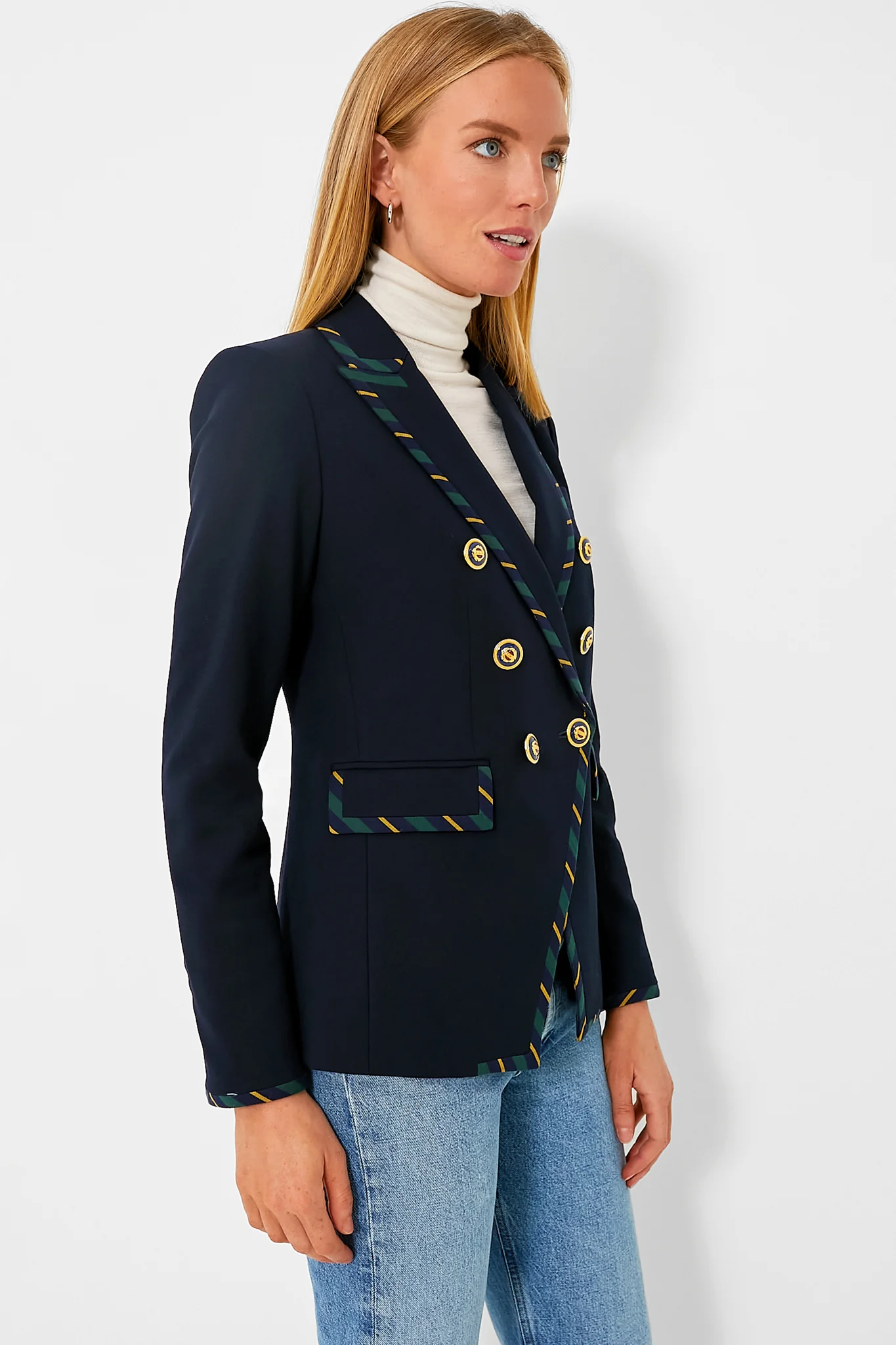 Navy Stripe Miller Dickey Jacket - Image 3