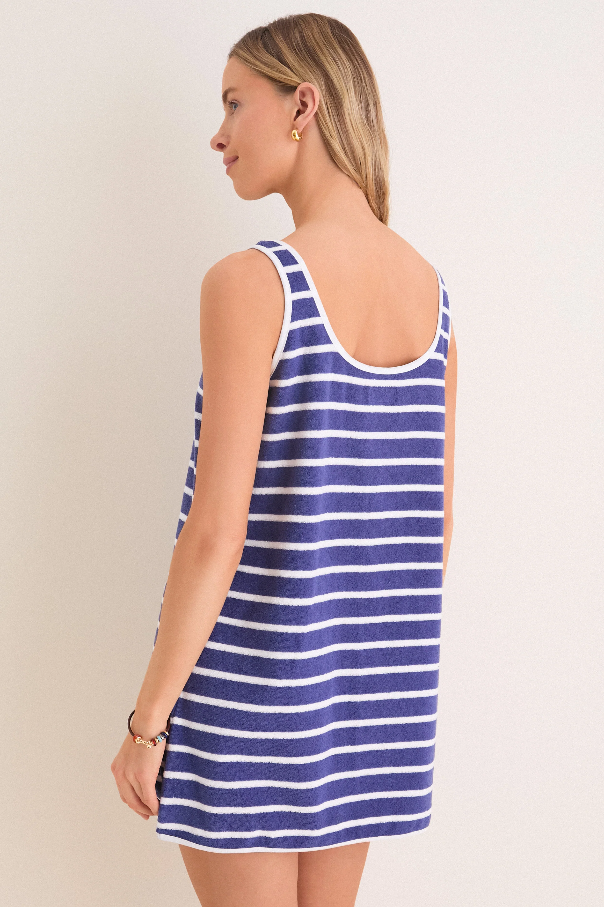 Navy Stripe Mini Terrycloth Coverup - Image 4
