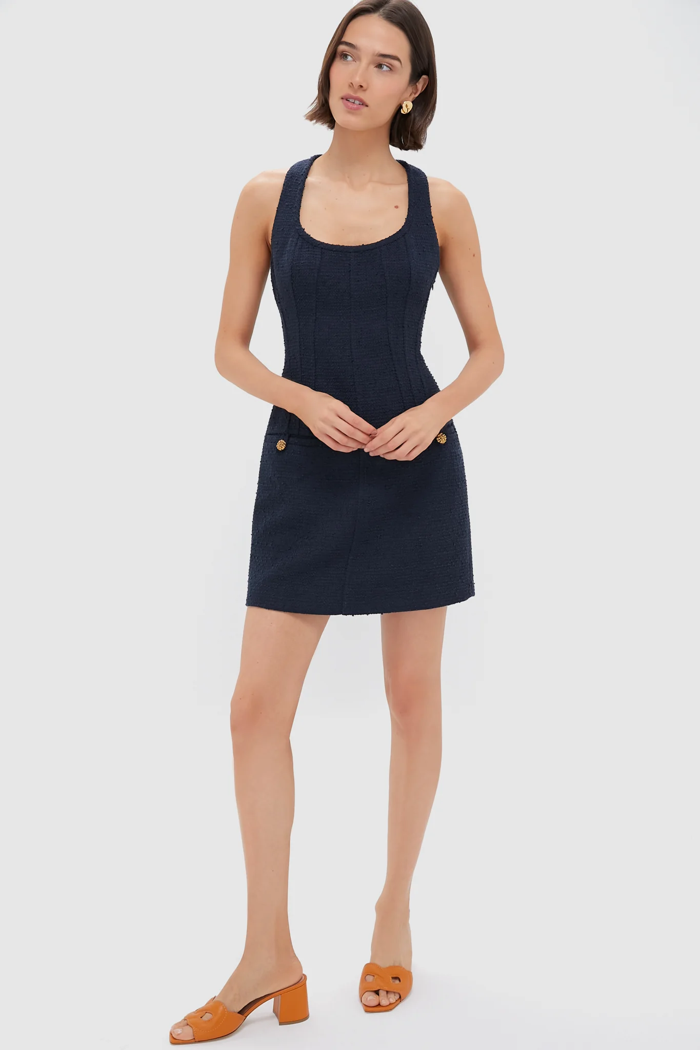 Navy Tweed Britton Dress - Image 6