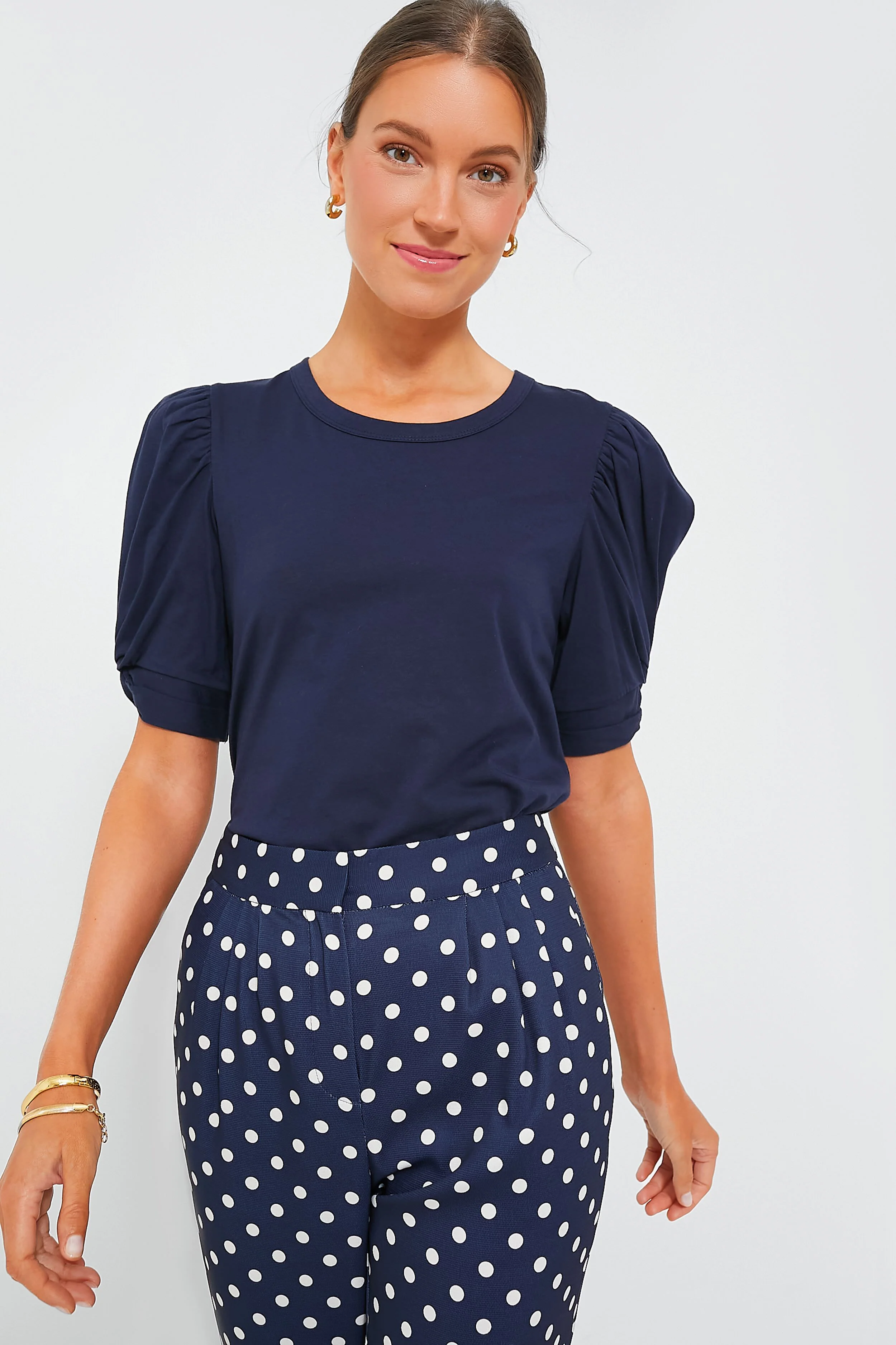 Navy Vesty Puff Sleeve Crewneck - Image 5
