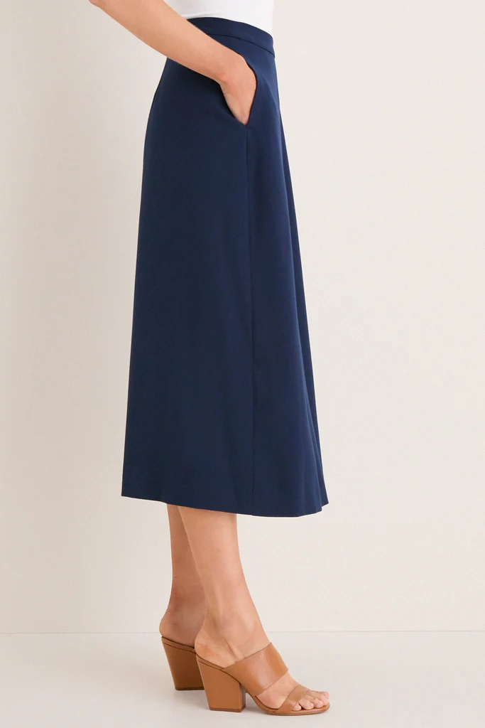 Navy Phoebe Midi Skirt - Image 3