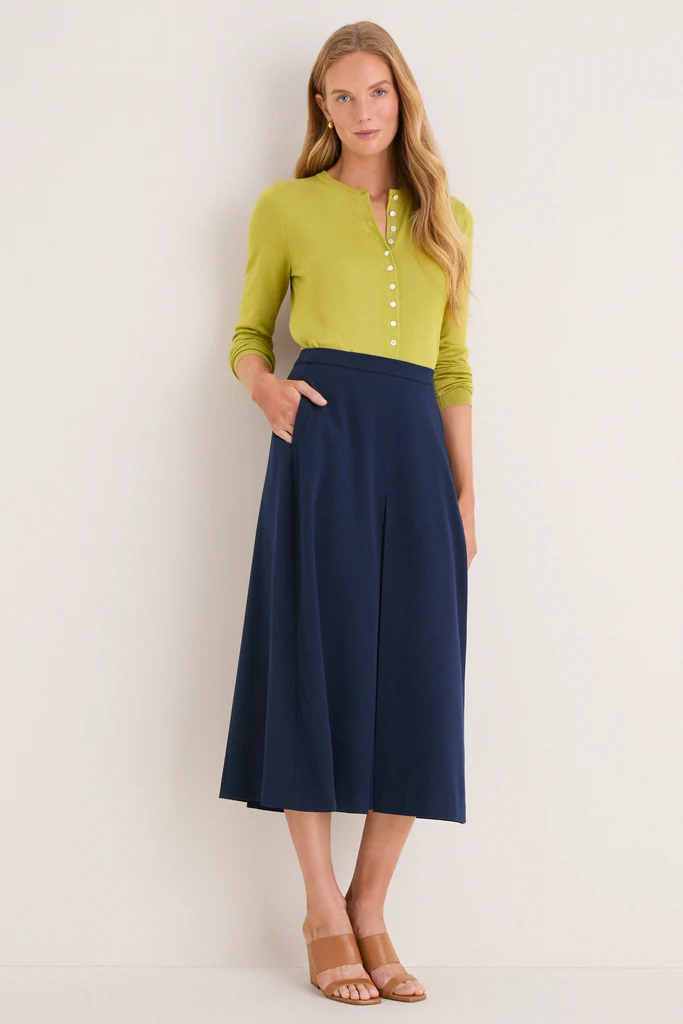 Navy Phoebe Midi Skirt - Image 6