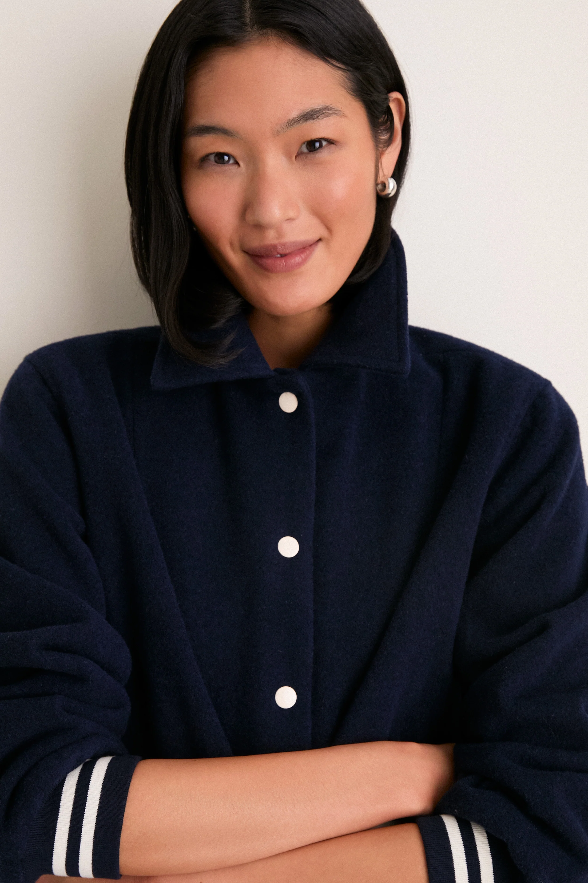 Navy Wool Varsity Verve Jacket - Image 7