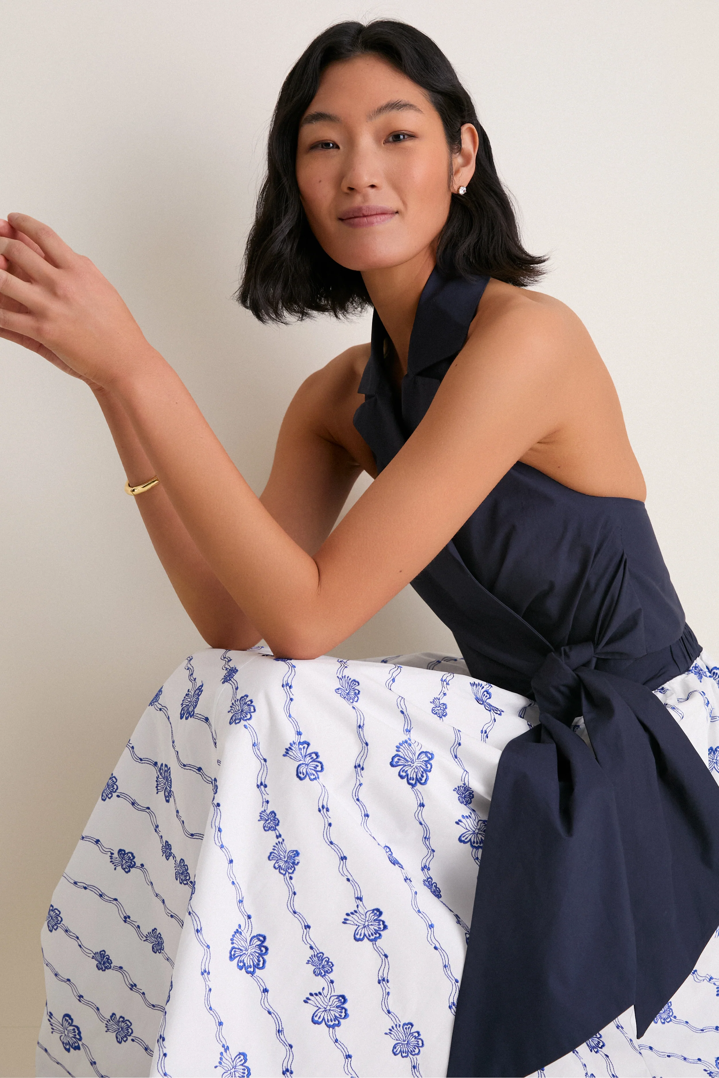 Navy Wrapped Up Halter Top - Image 3