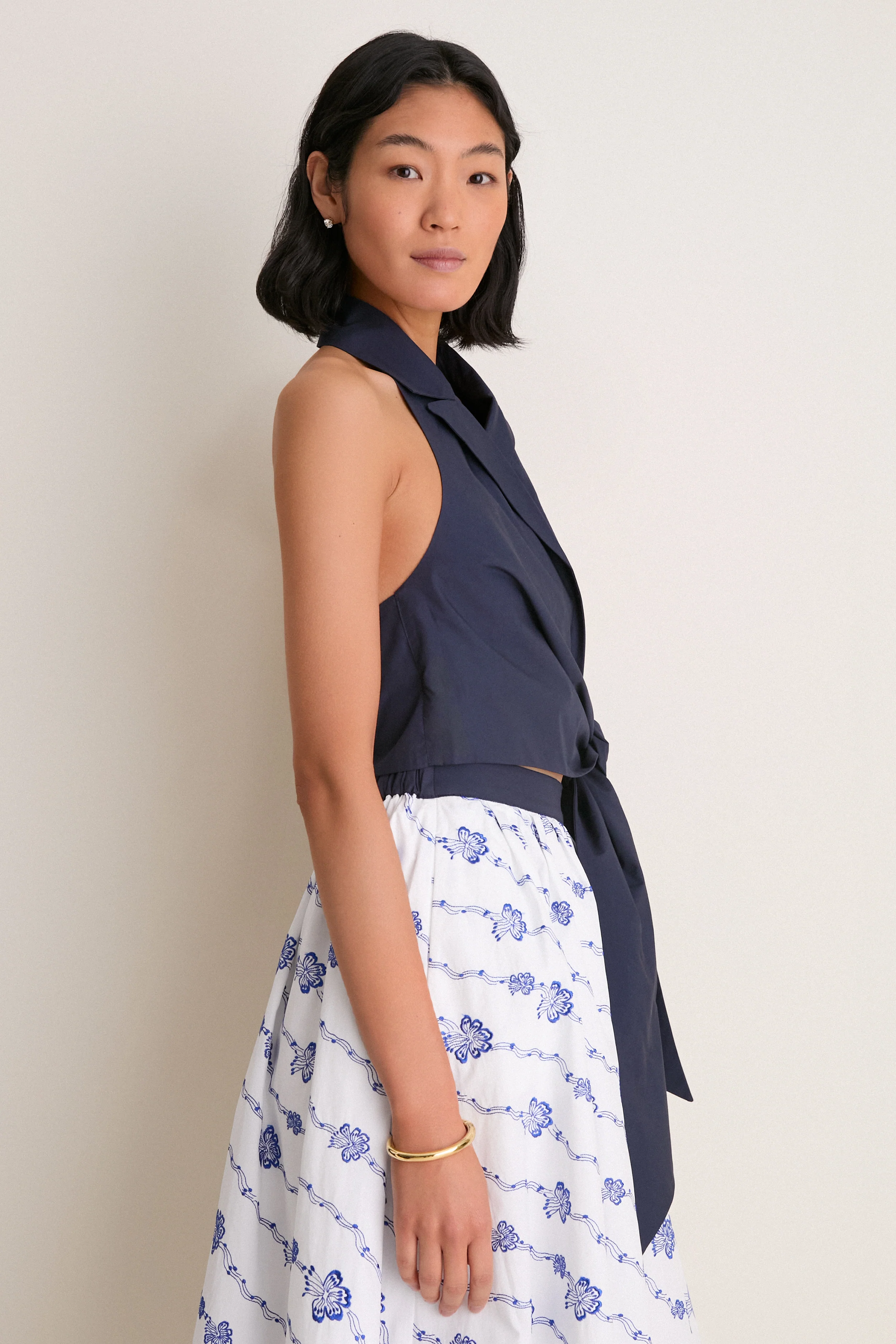 Navy Wrapped Up Halter Top - Image 4