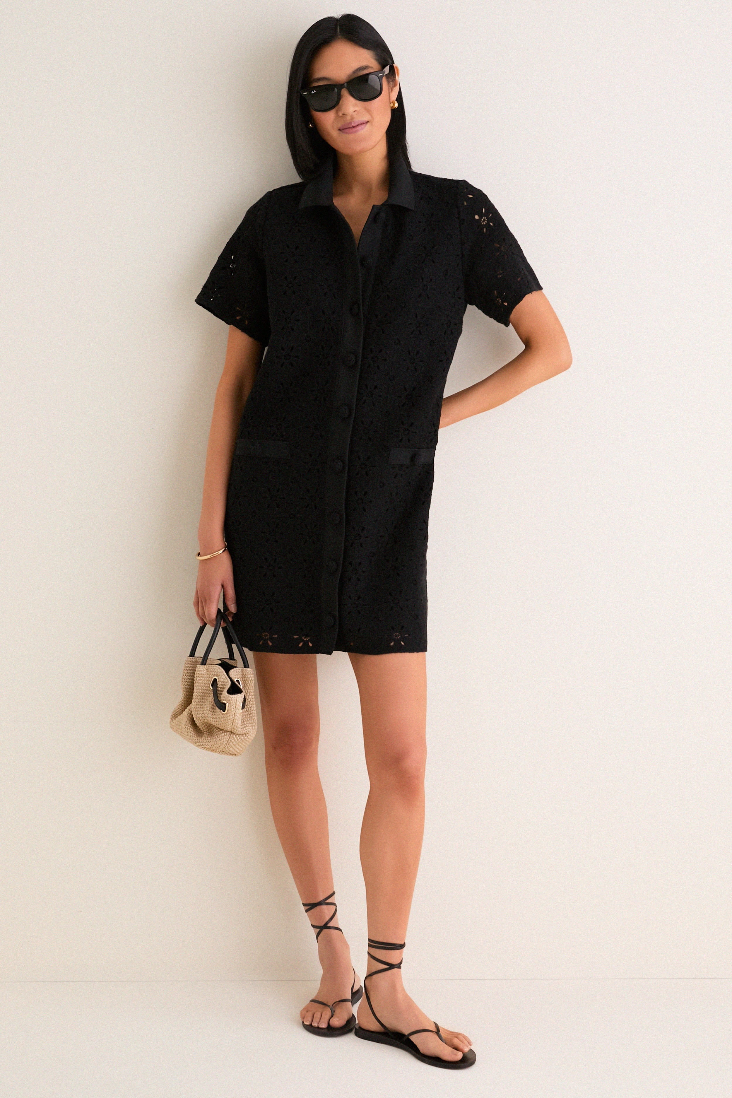 Noir Crochet Tile Jeanine Shift Dress - Image 2