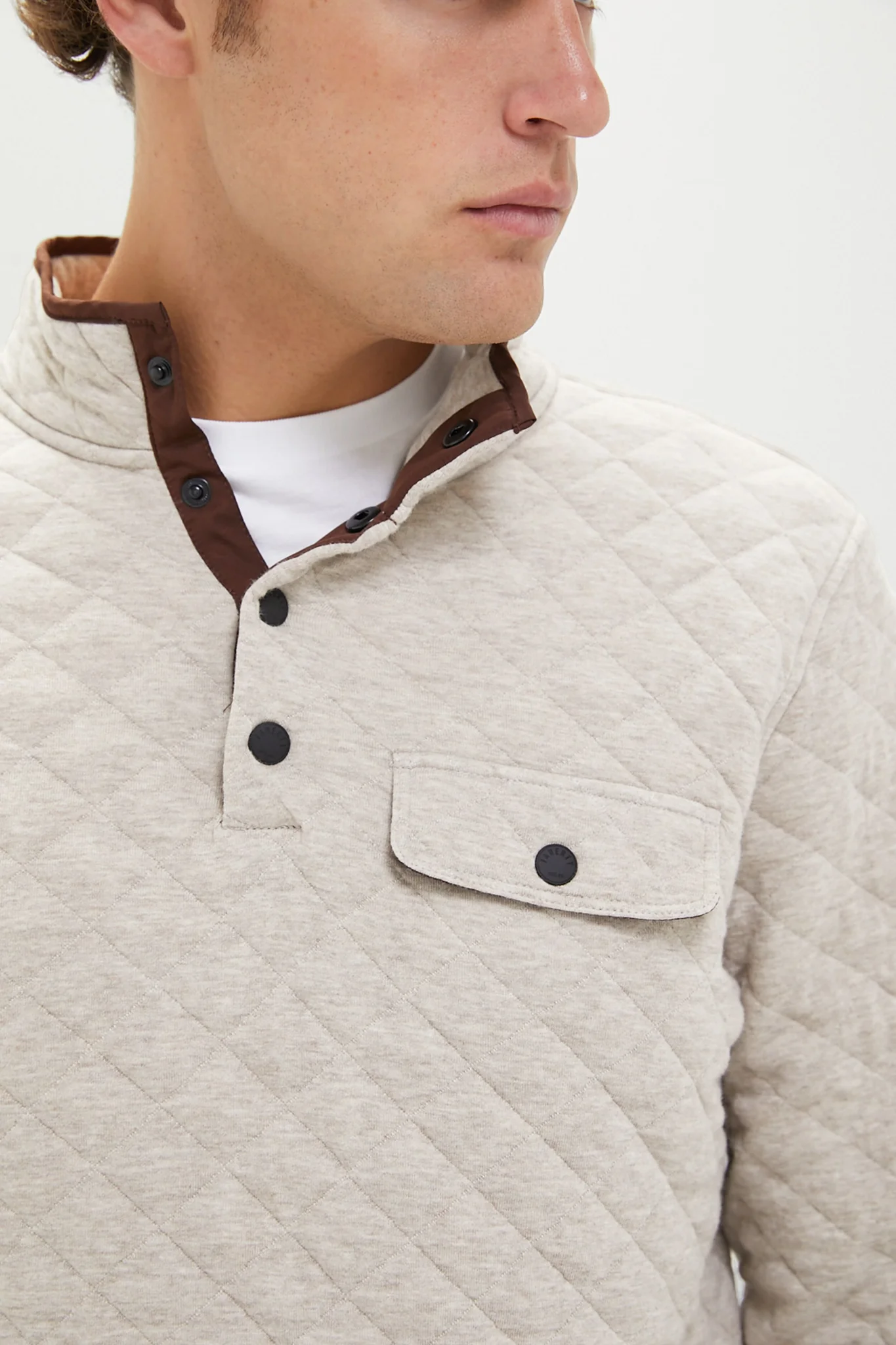Oatmeal Melange Epic Quilted Fleece Pullover - Image 5