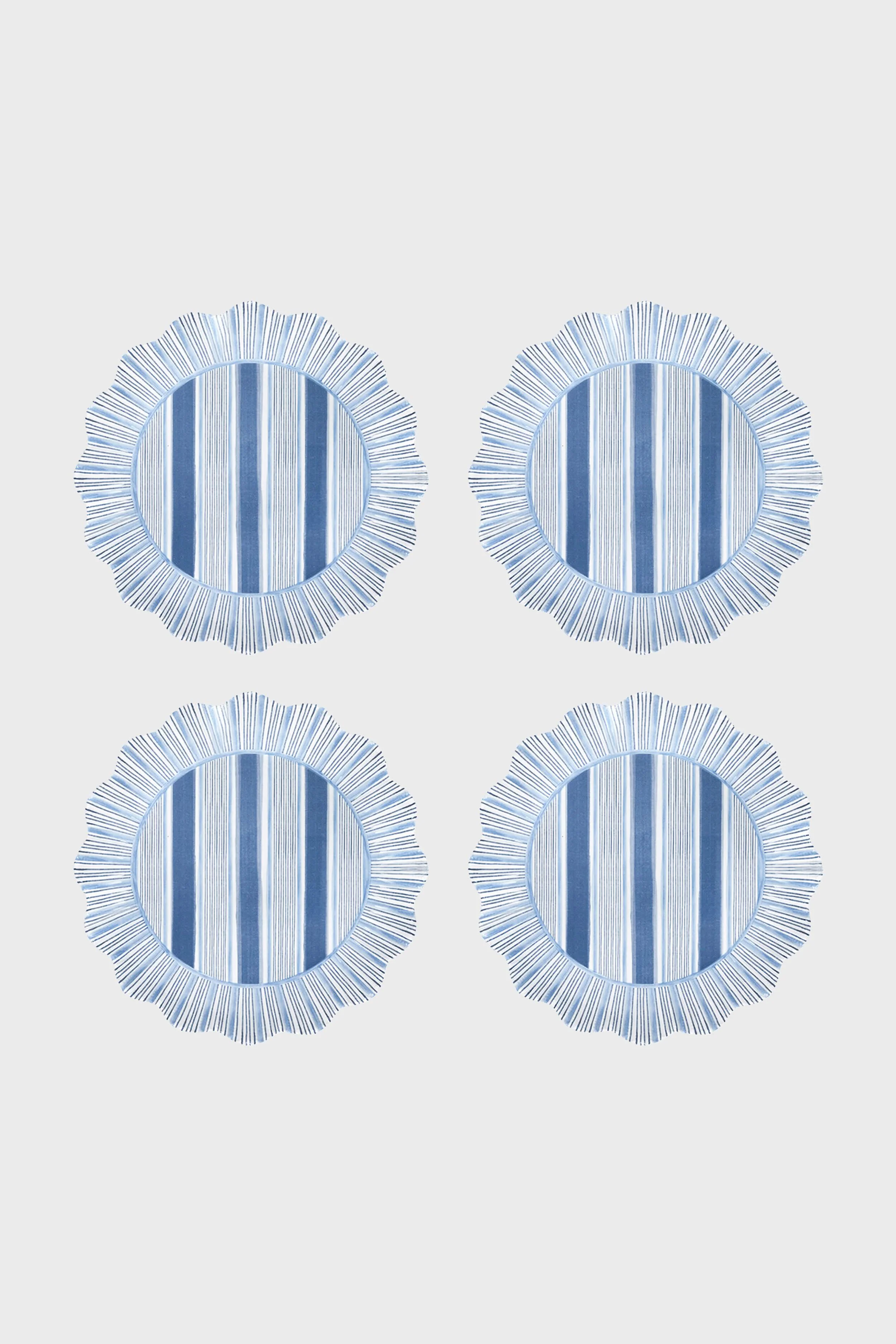 Ocean Cabana Stripe Melamine Dessert Salad Plate Set of 4 - Image 3
