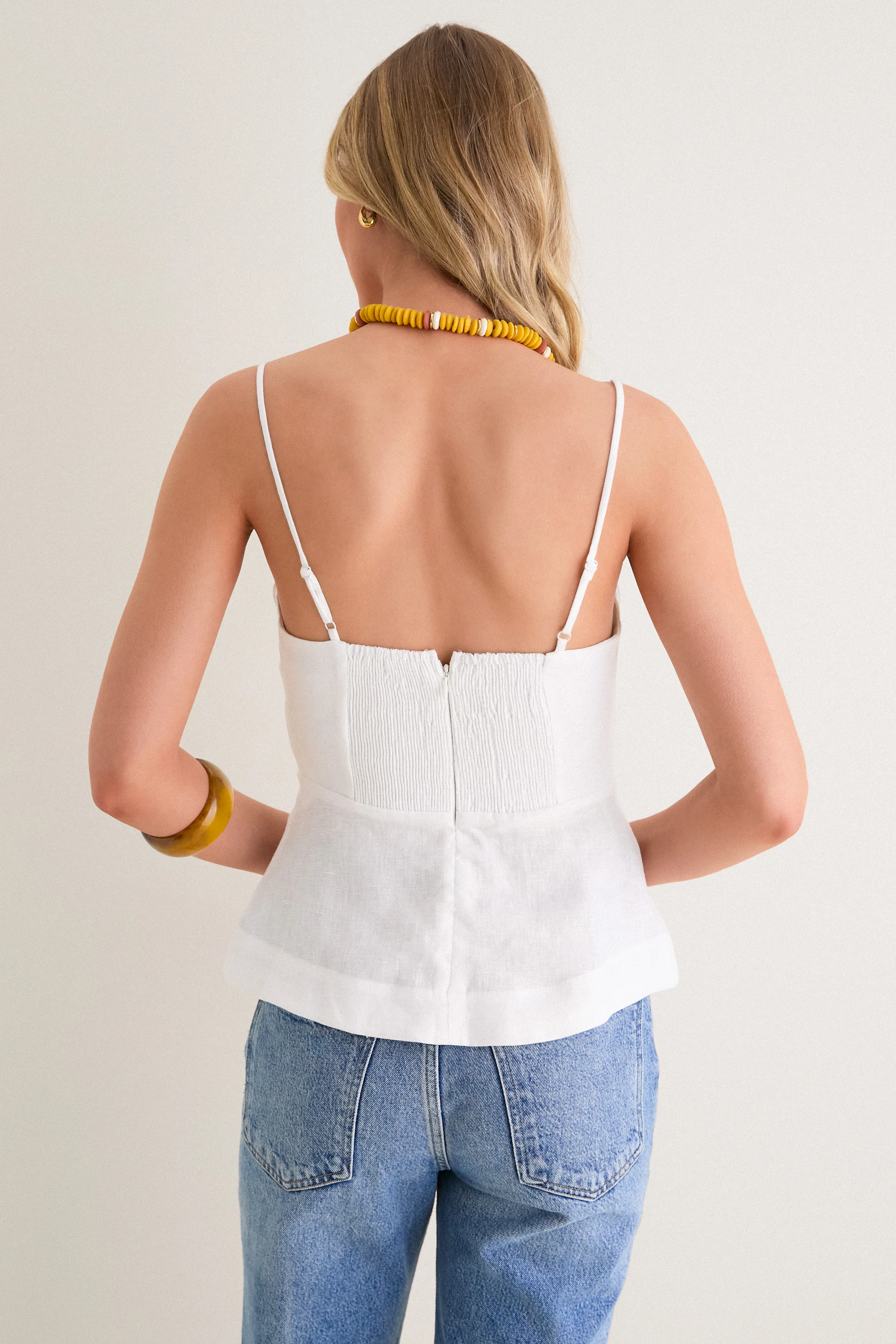 Off-White Shell Bust Peplum Blouse - Image 4