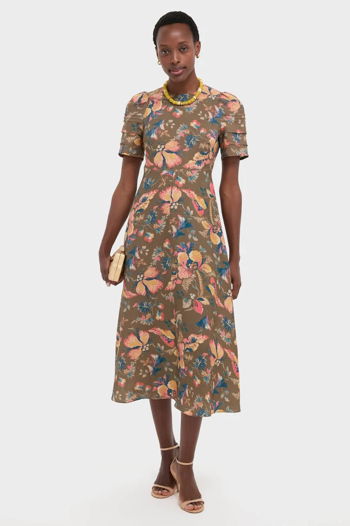 Olive Floral Casey Dress - Image 2