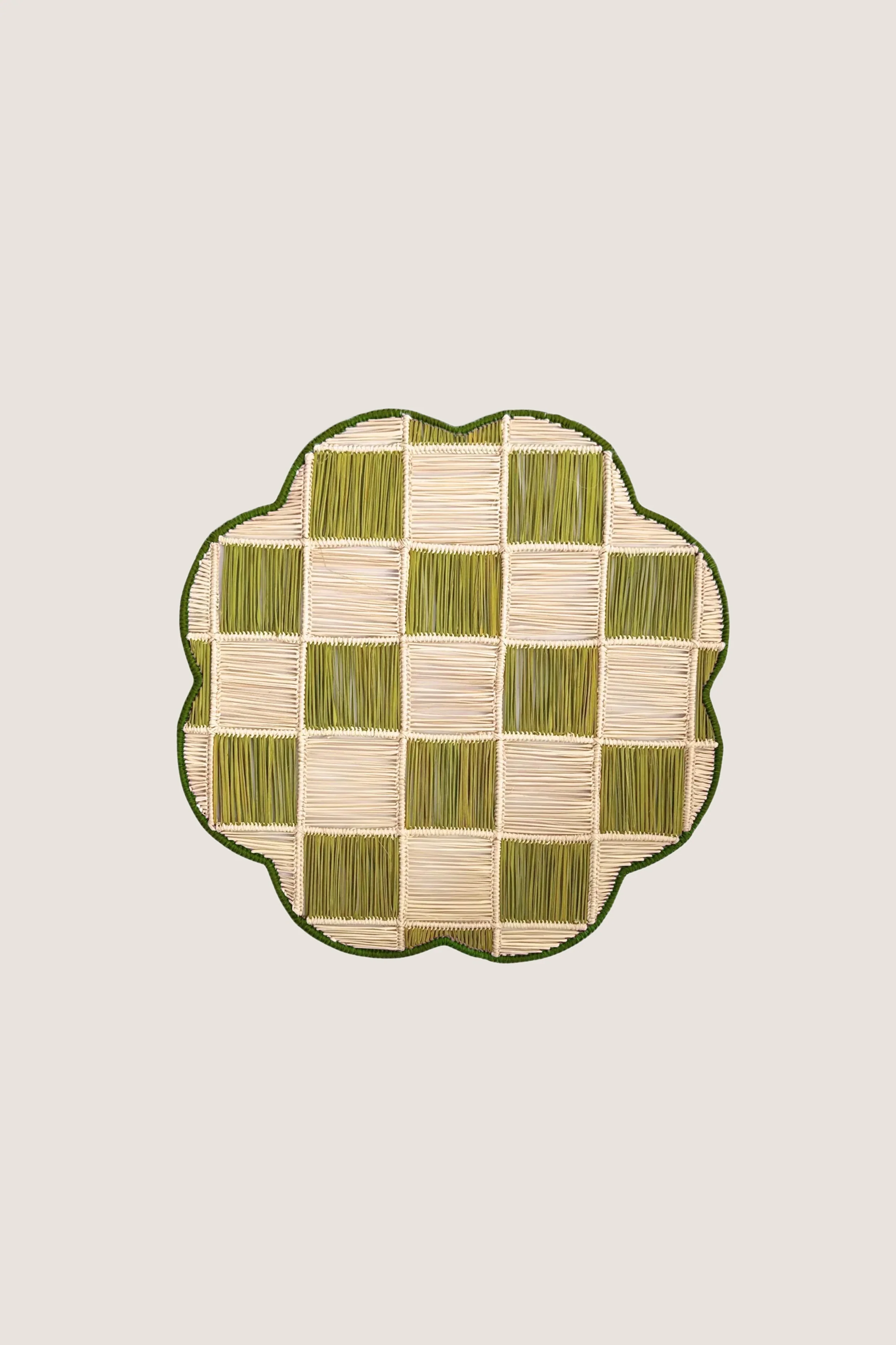Olive Gingham Cloud Placemat