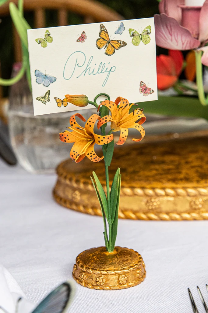 Orange Meadow Walk Tiger Lily Place Card Holder - Image 5