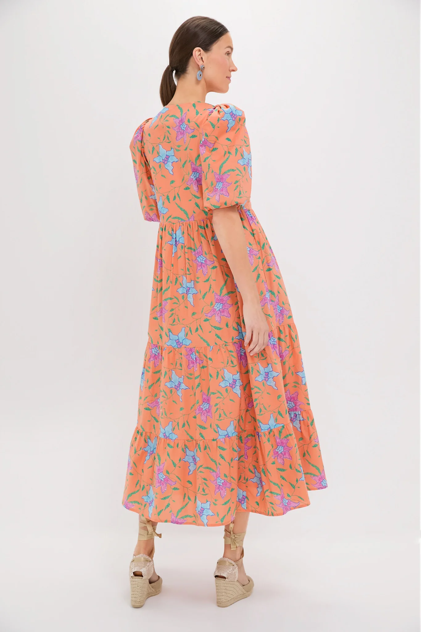 Orange Multi Floral Cisco Maxi Dress - Image 4