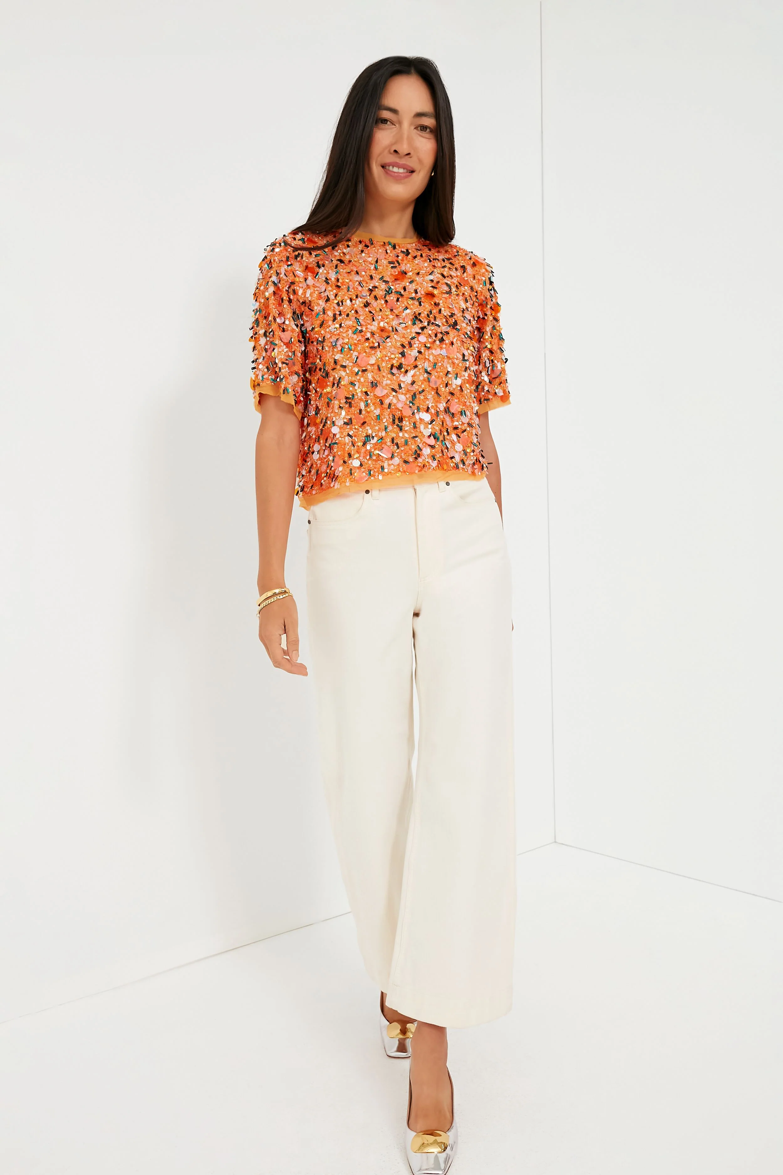 Orange Sequins Shelby Top - Image 6