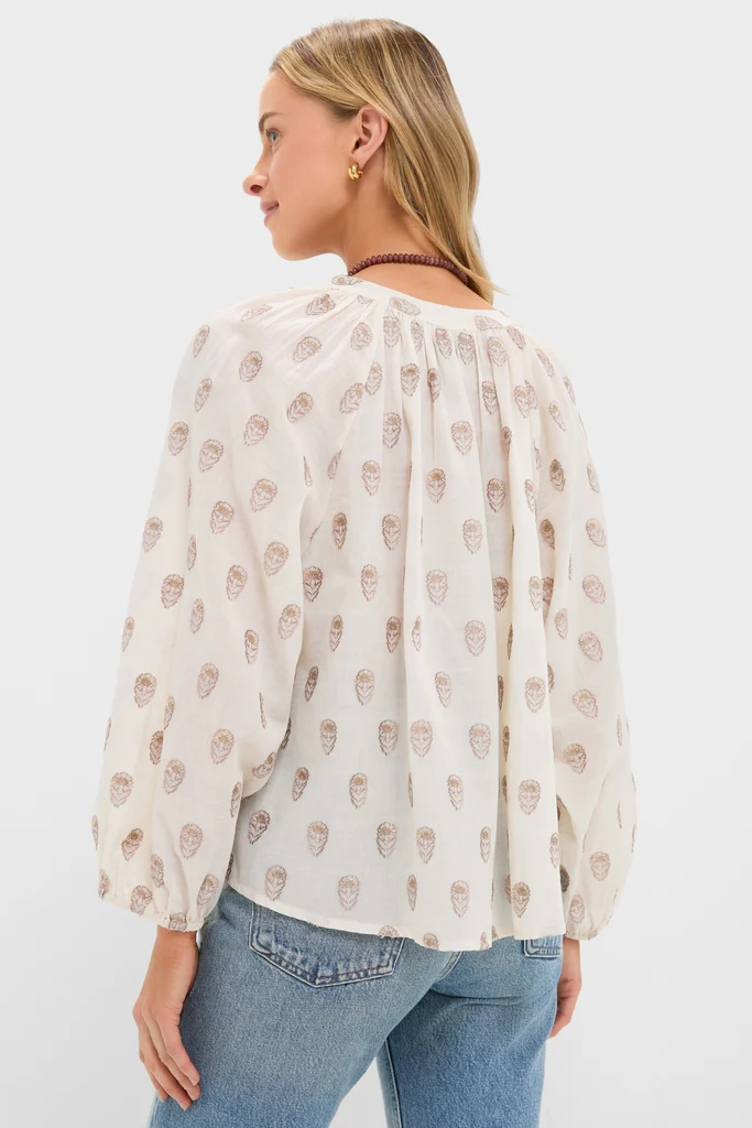 Orchid Echo Cotton Jacquard Sawyer Blouse - Image 4