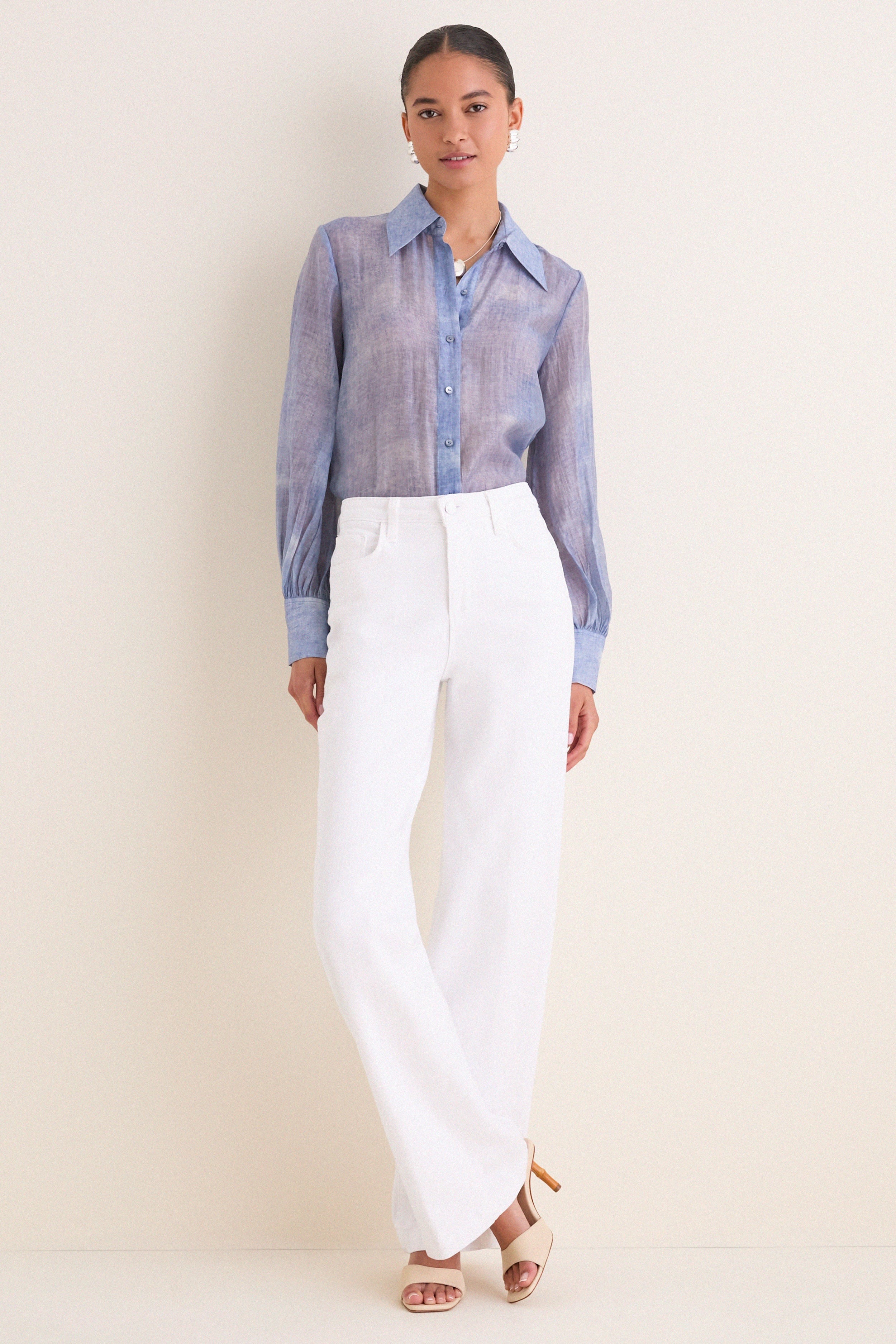 Pale Harbor Blue Jayleen Button Down Blouse - Image 6