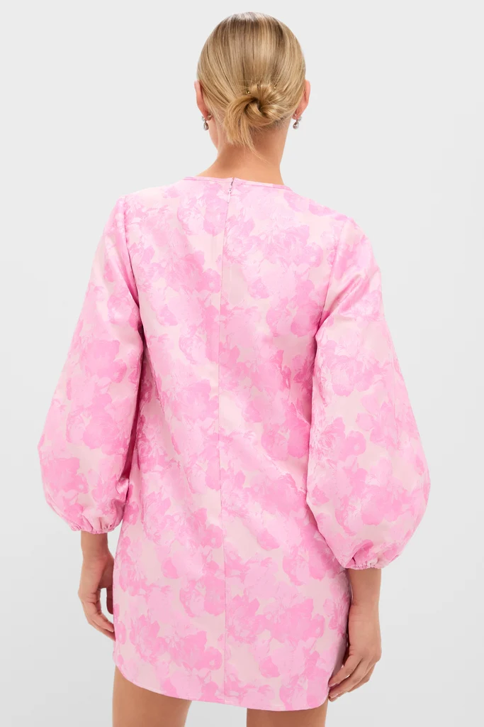 Pale Pink Jacquard Janie Mini Dress - Image 4