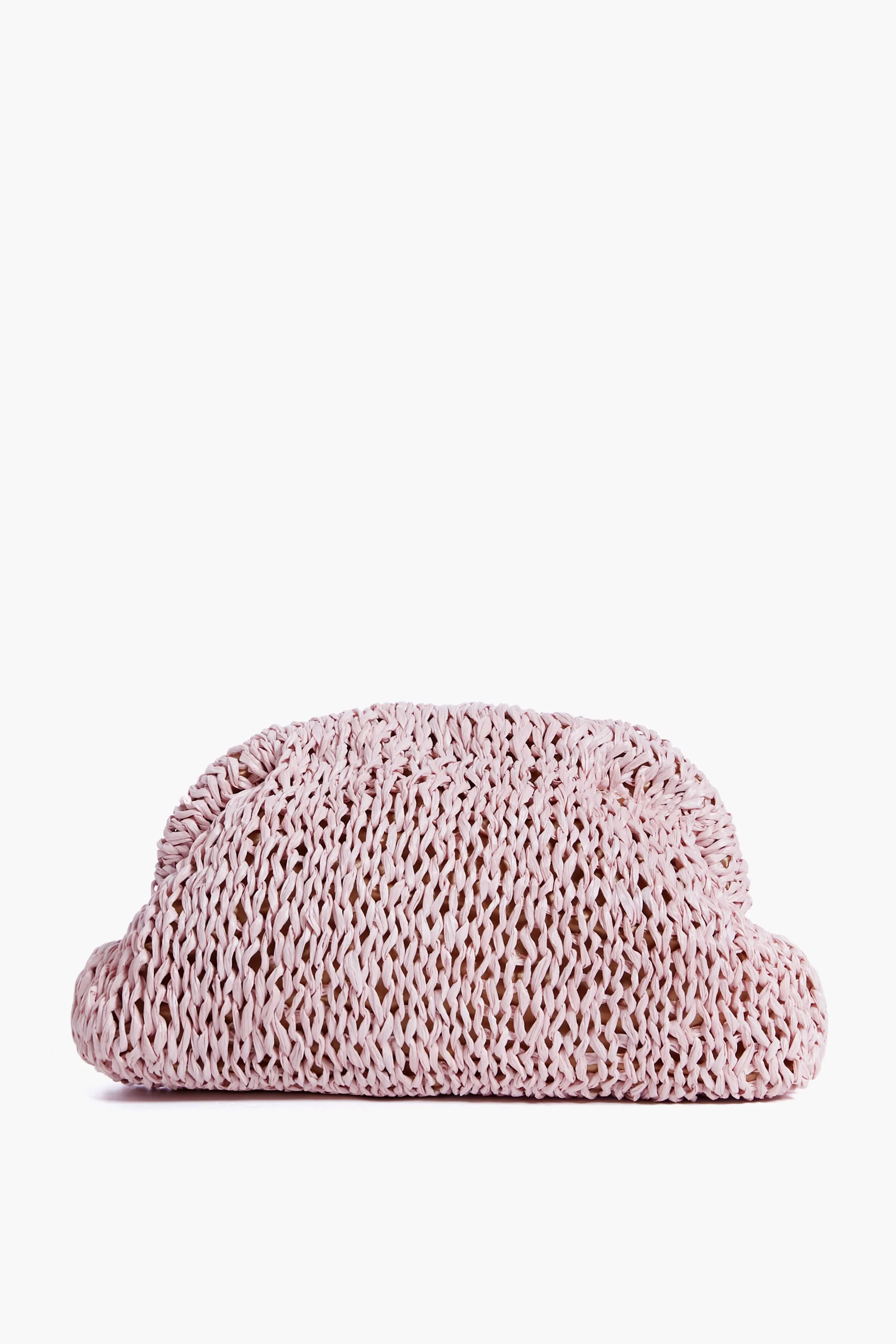 Pale Pink Raffia Game Clutch - Image 3