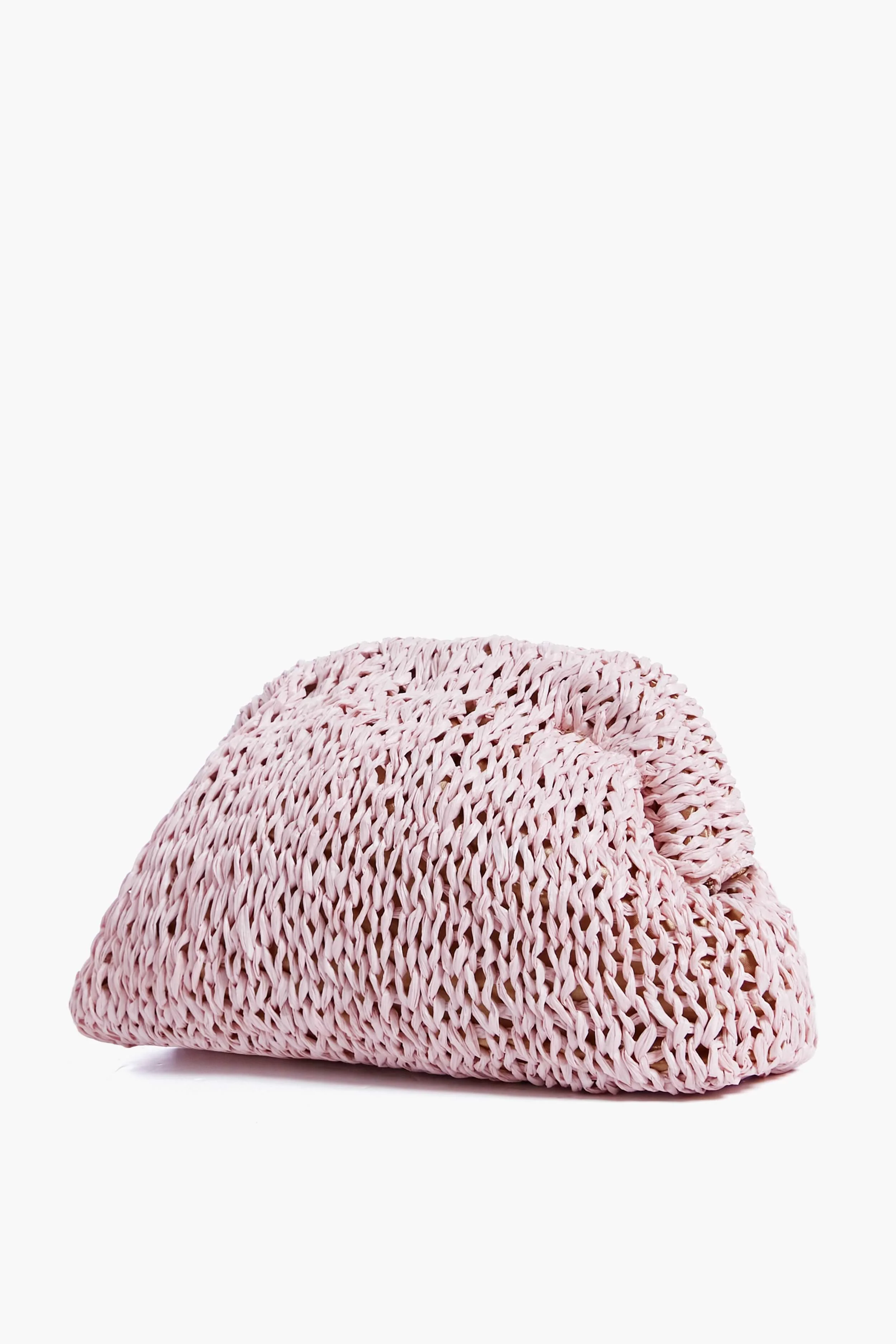Pale Pink Raffia Game Clutch - Image 6
