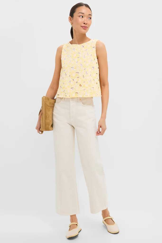 Pale Yellow Flower Vera Top - Image 2