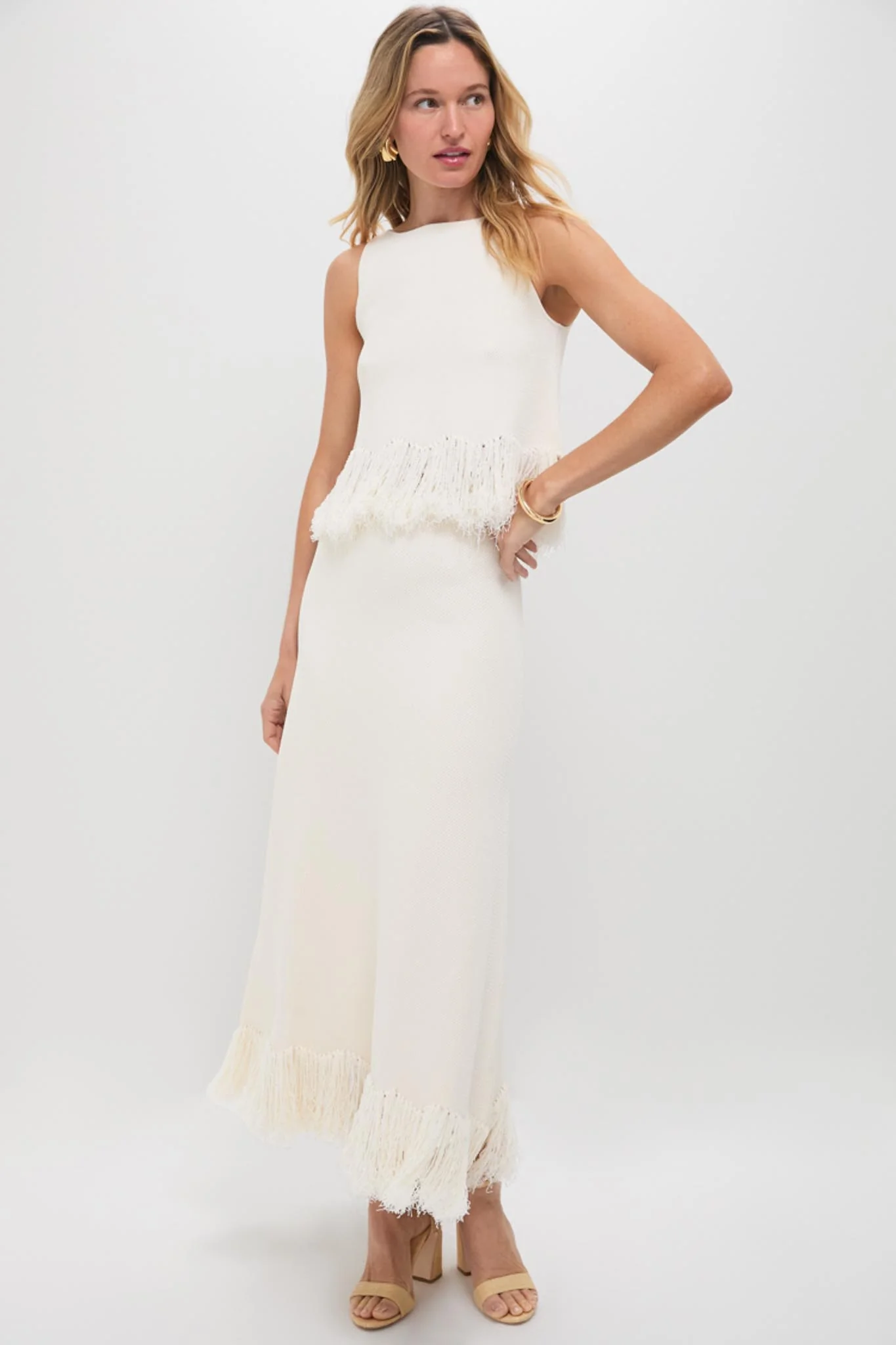Parchment Clarissa Fringe Knit Skirt - Image 6