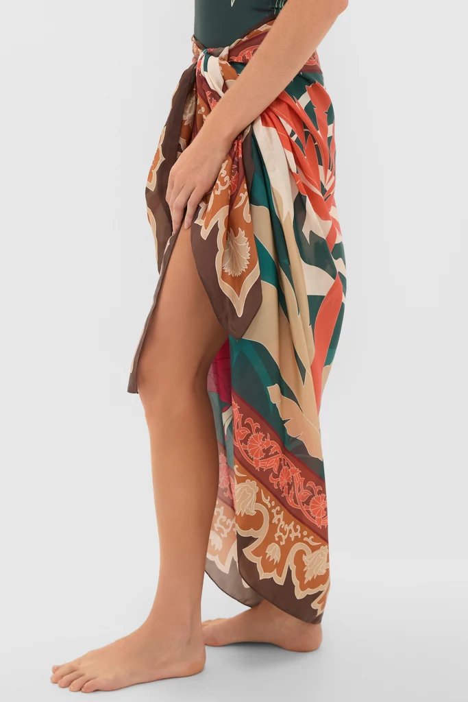 Peach Dancer De La Falaise Cotton Silk Sarong - Image 3
