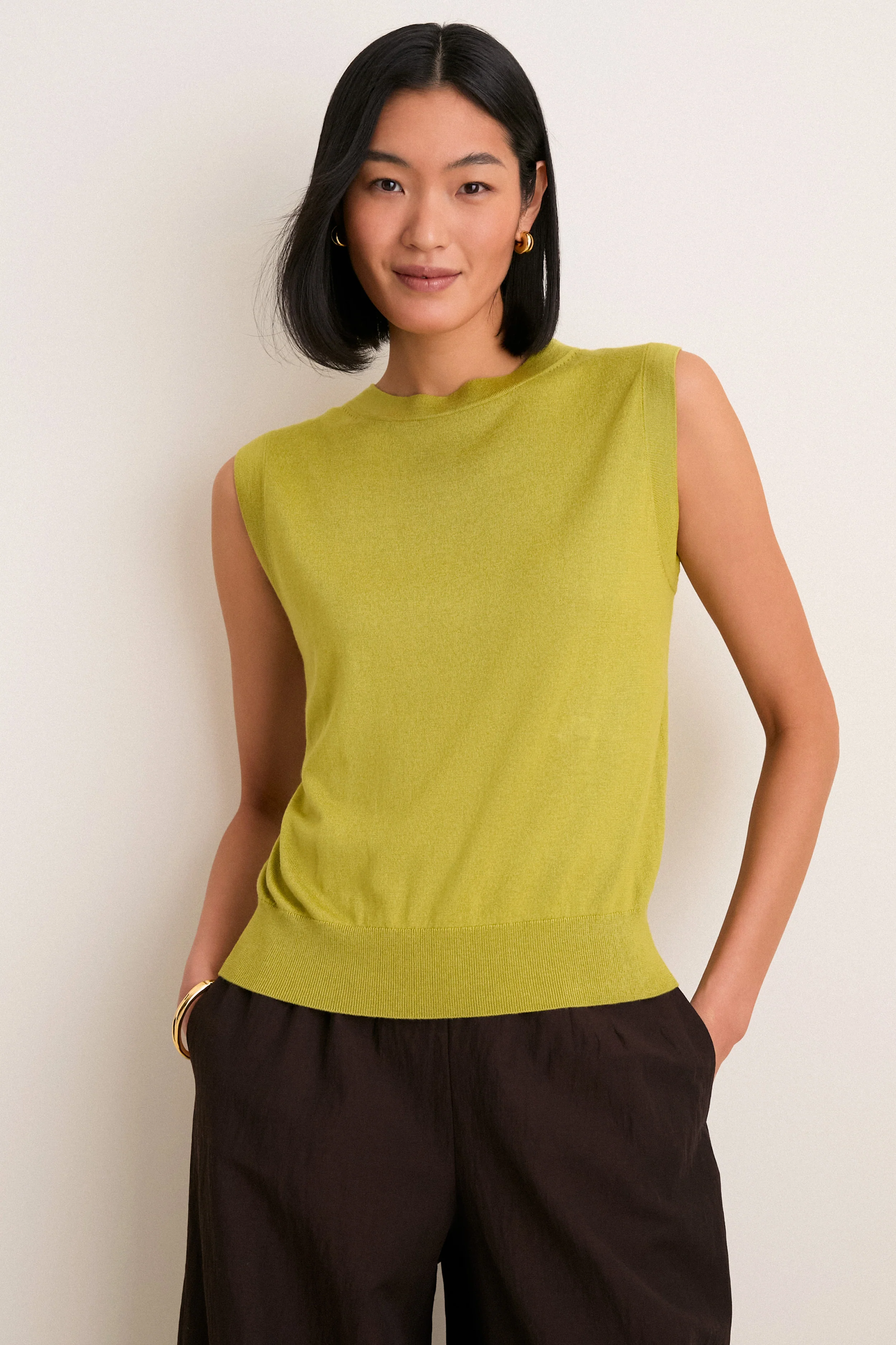 Pear Cashmere Silk Sleeveless Ava Shell - Image 8