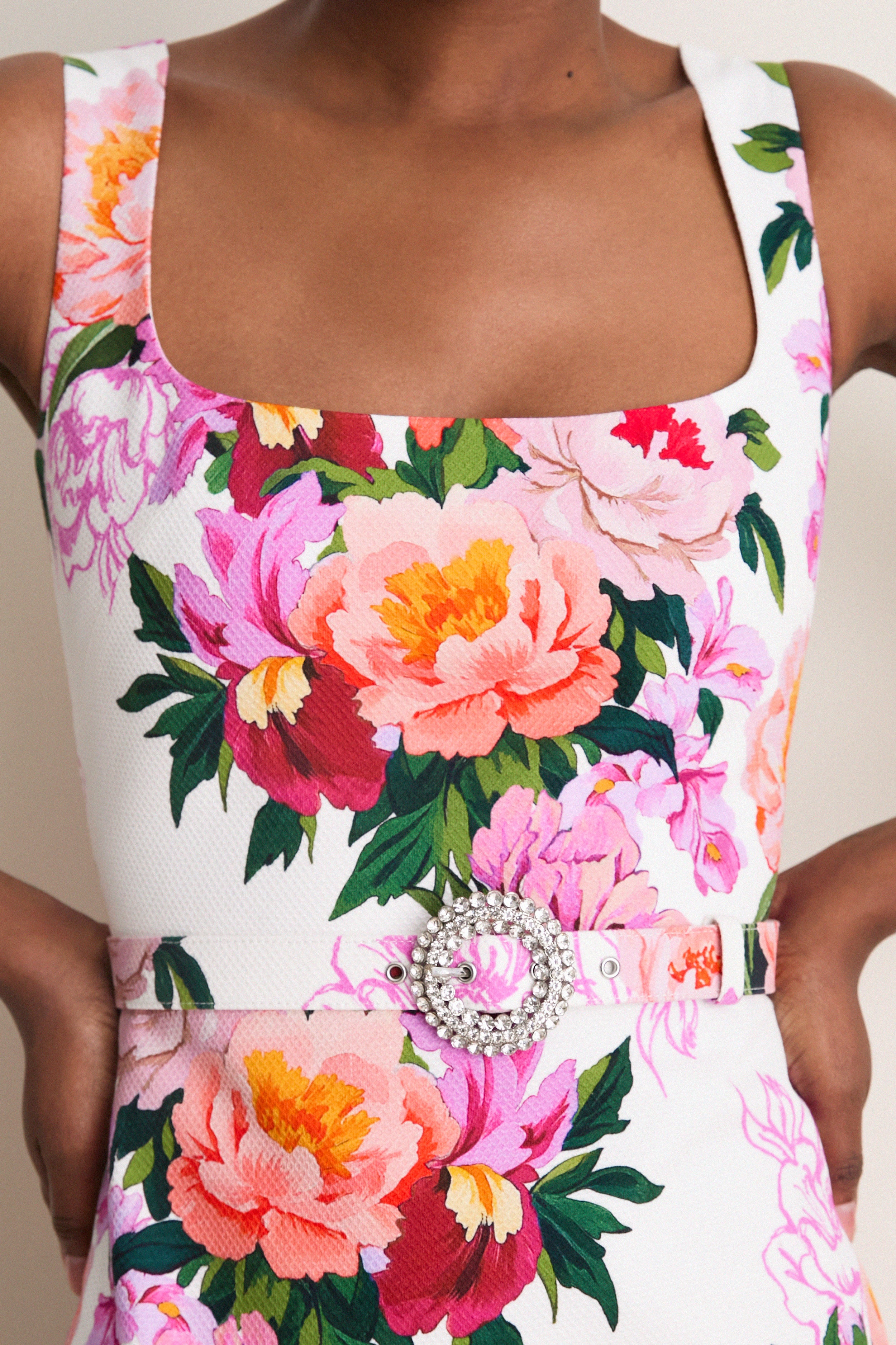 Peony Drip Pique Davie Dress - Image 5