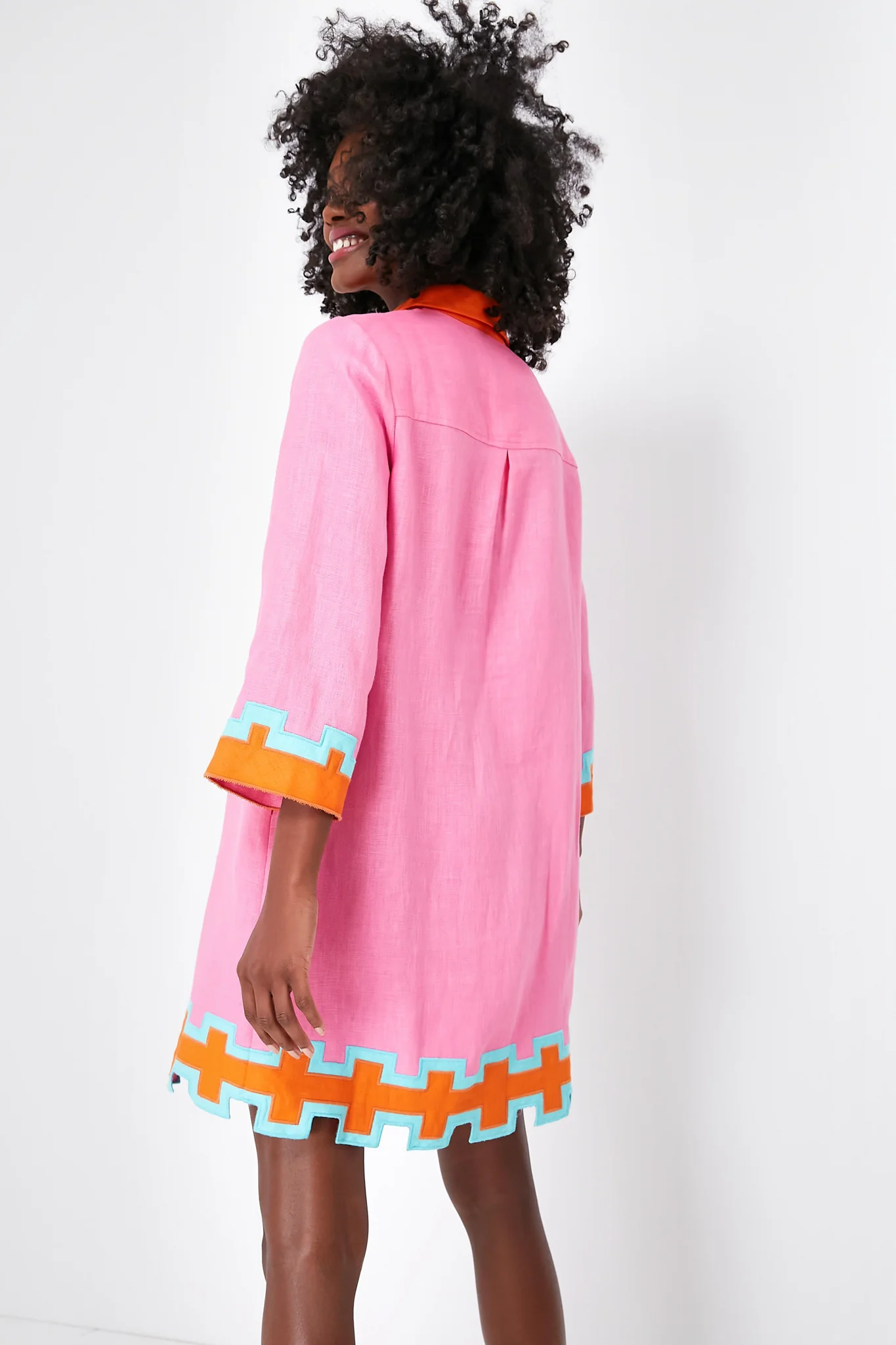 Peony Pink and Tangerine Collier Dress - Image 6