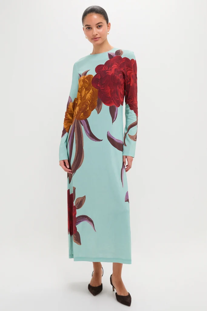 Peony Placee Long Sleeve Swing Dress