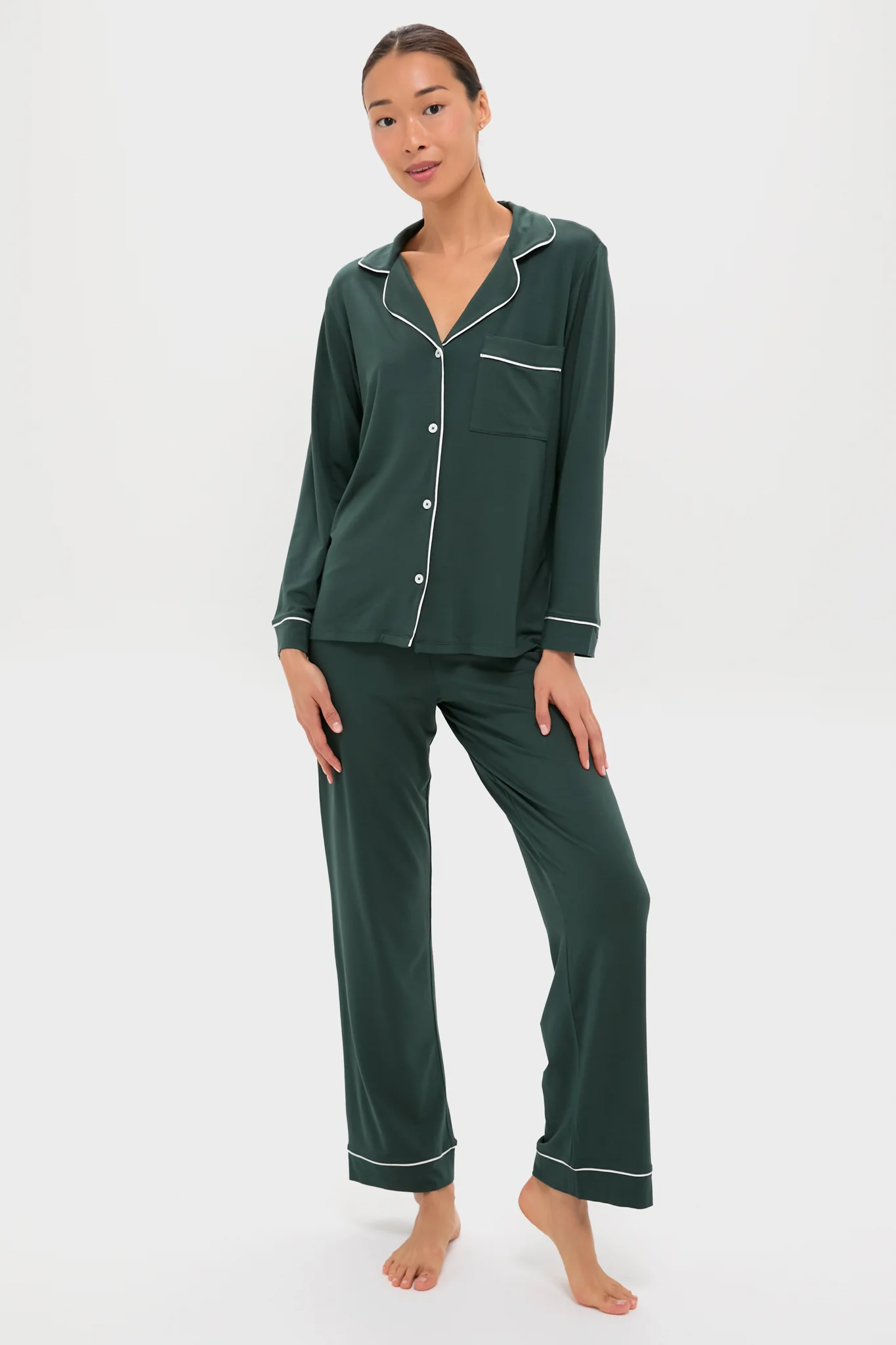 Pine and Ivory Gisele Long PJ Set