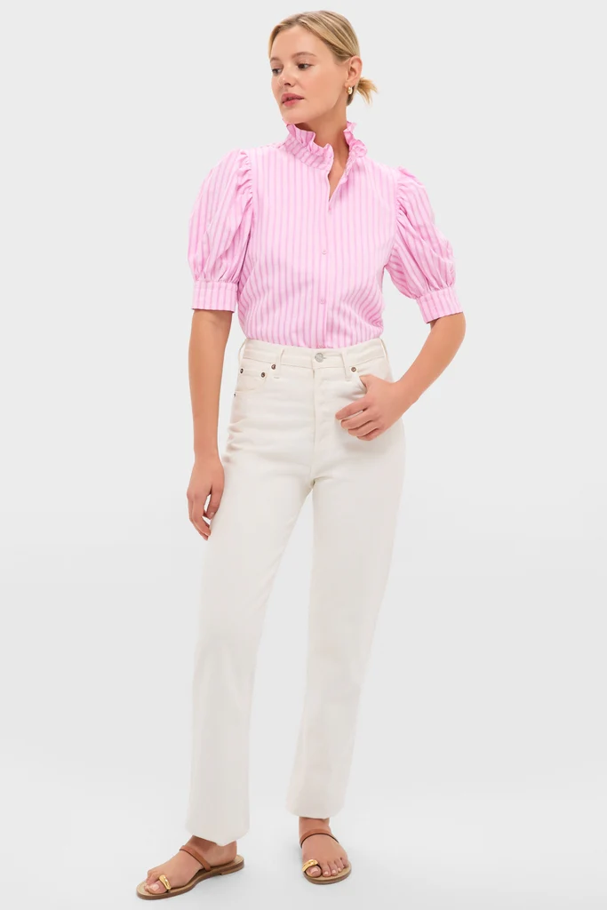 Pink Candy Stripe Louisa Blouse - Image 6