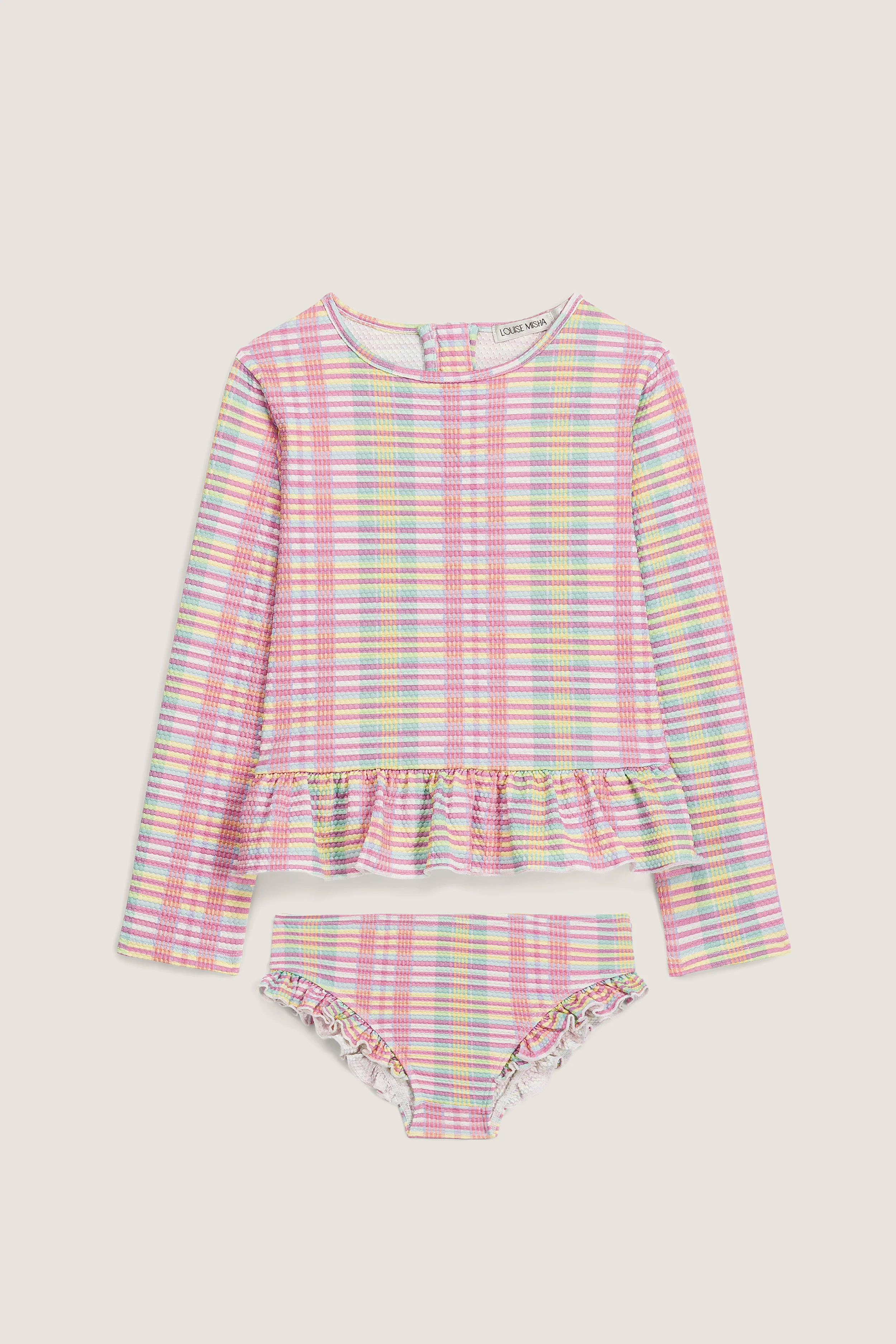 Pink Island Checks Yani Bathing Suit Set