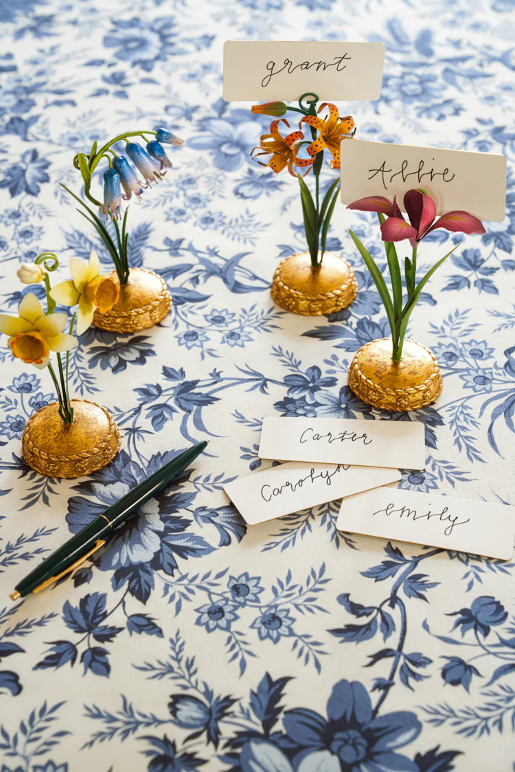 Pink Meadow Walk Iris Place Card Holder - Image 2