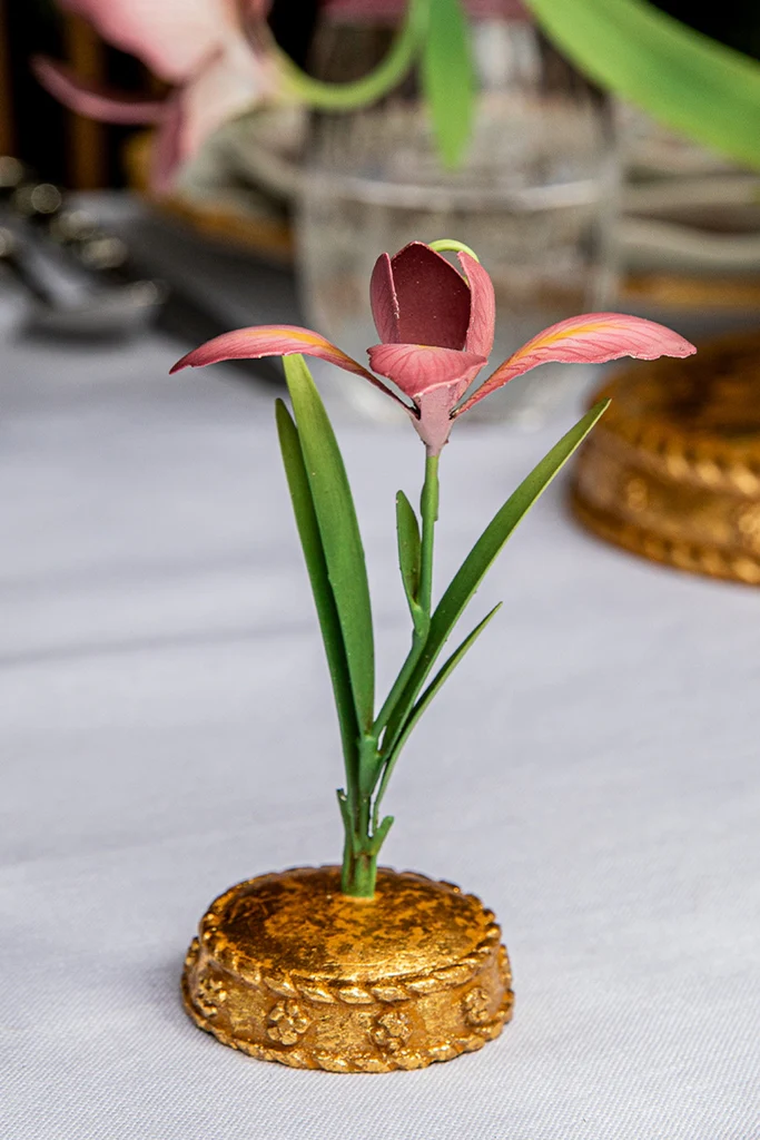 Pink Meadow Walk Iris Place Card Holder - Image 4